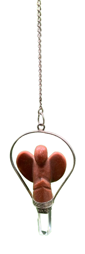 Angel Red Gold Stone Pendulum