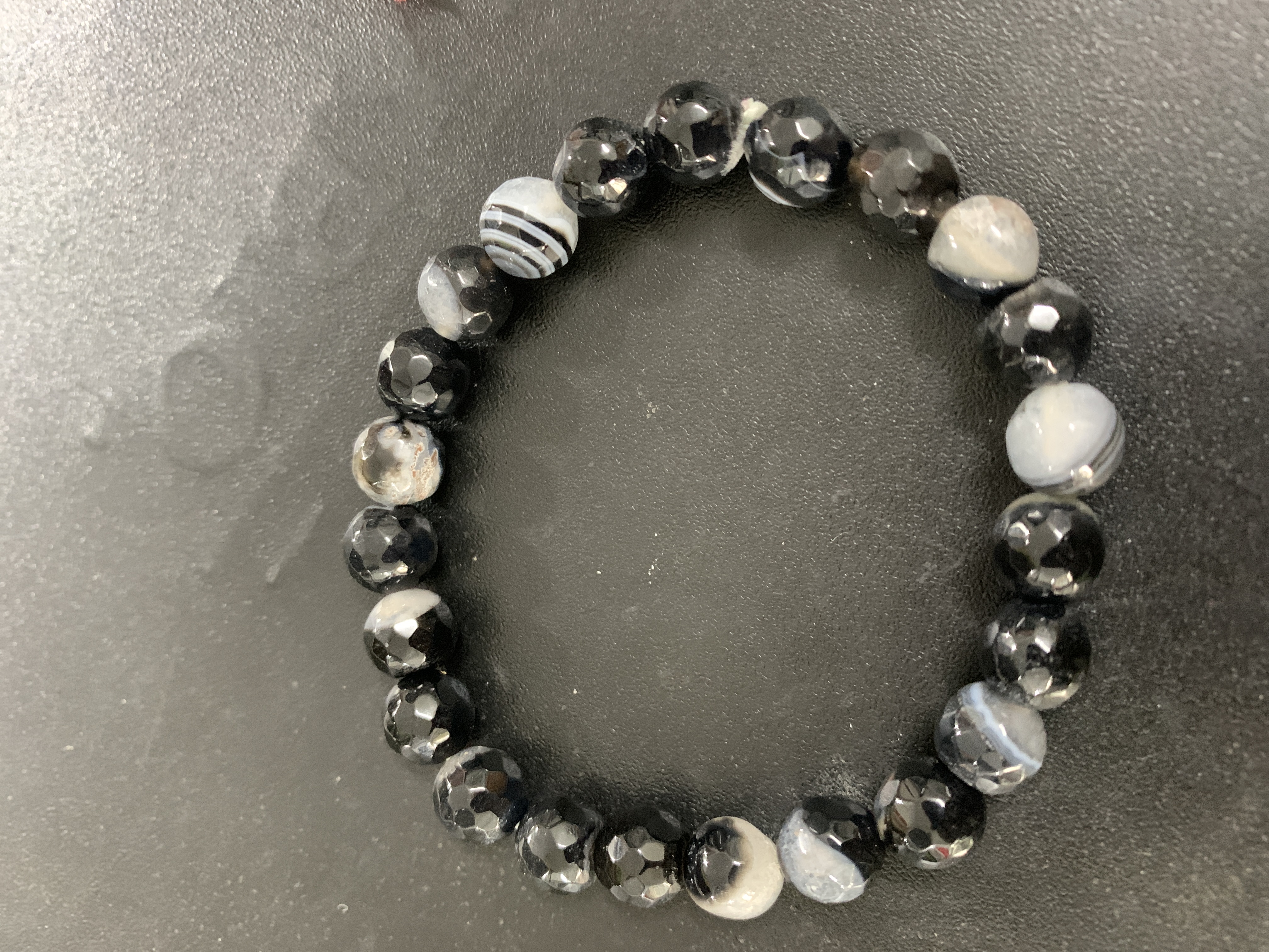 Banded Agate (Sulaimani/Hakik) Faceted Bracelet