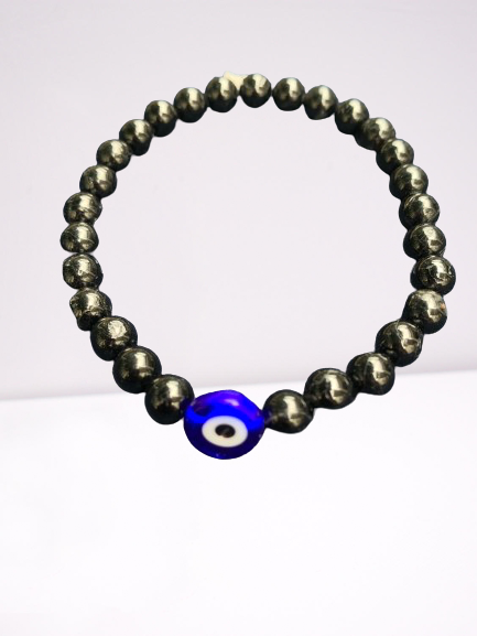 Black Tourmaline with Evil Eye Bracelet