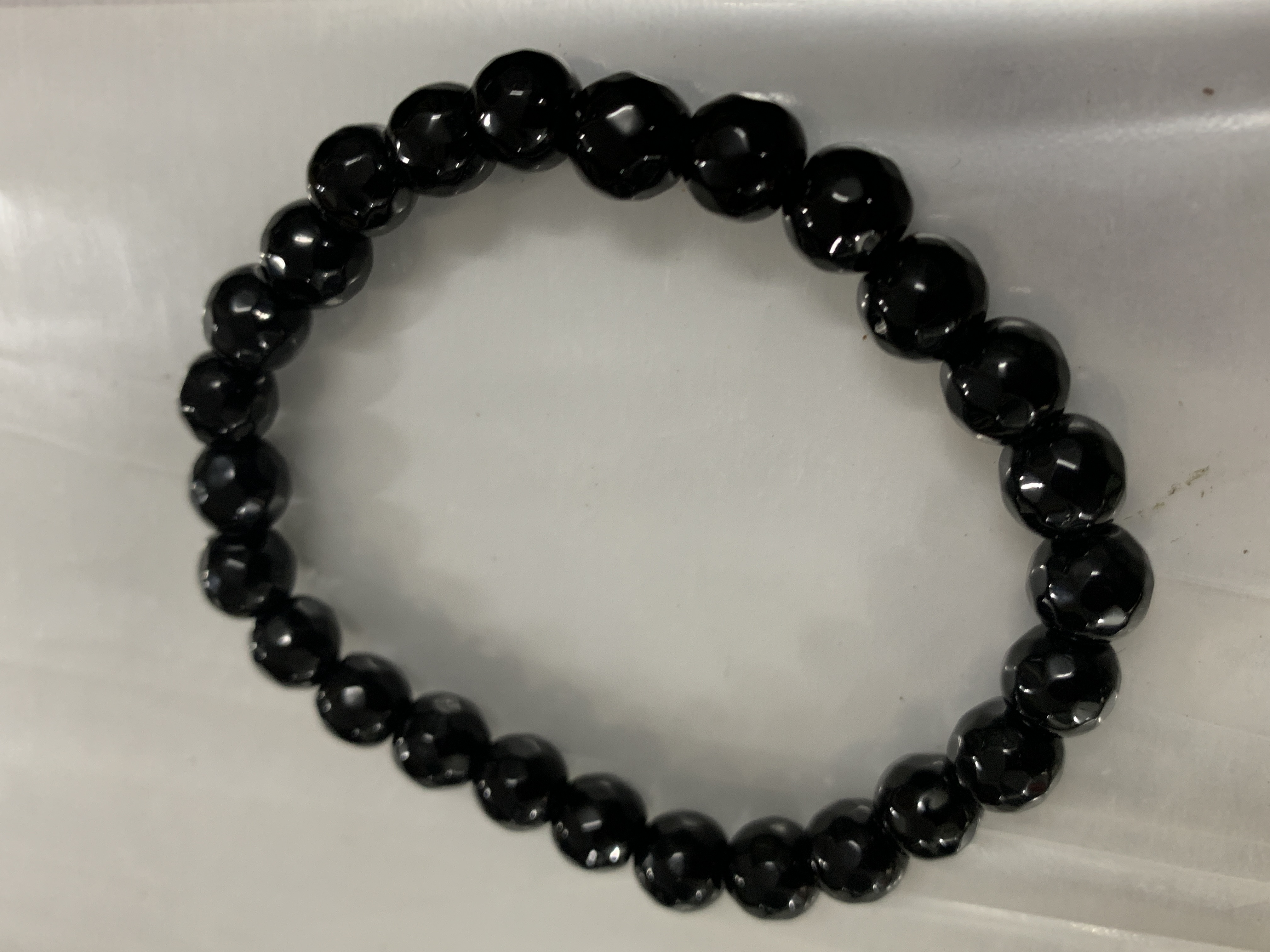 Black Tourmaline Faceted Bracelet