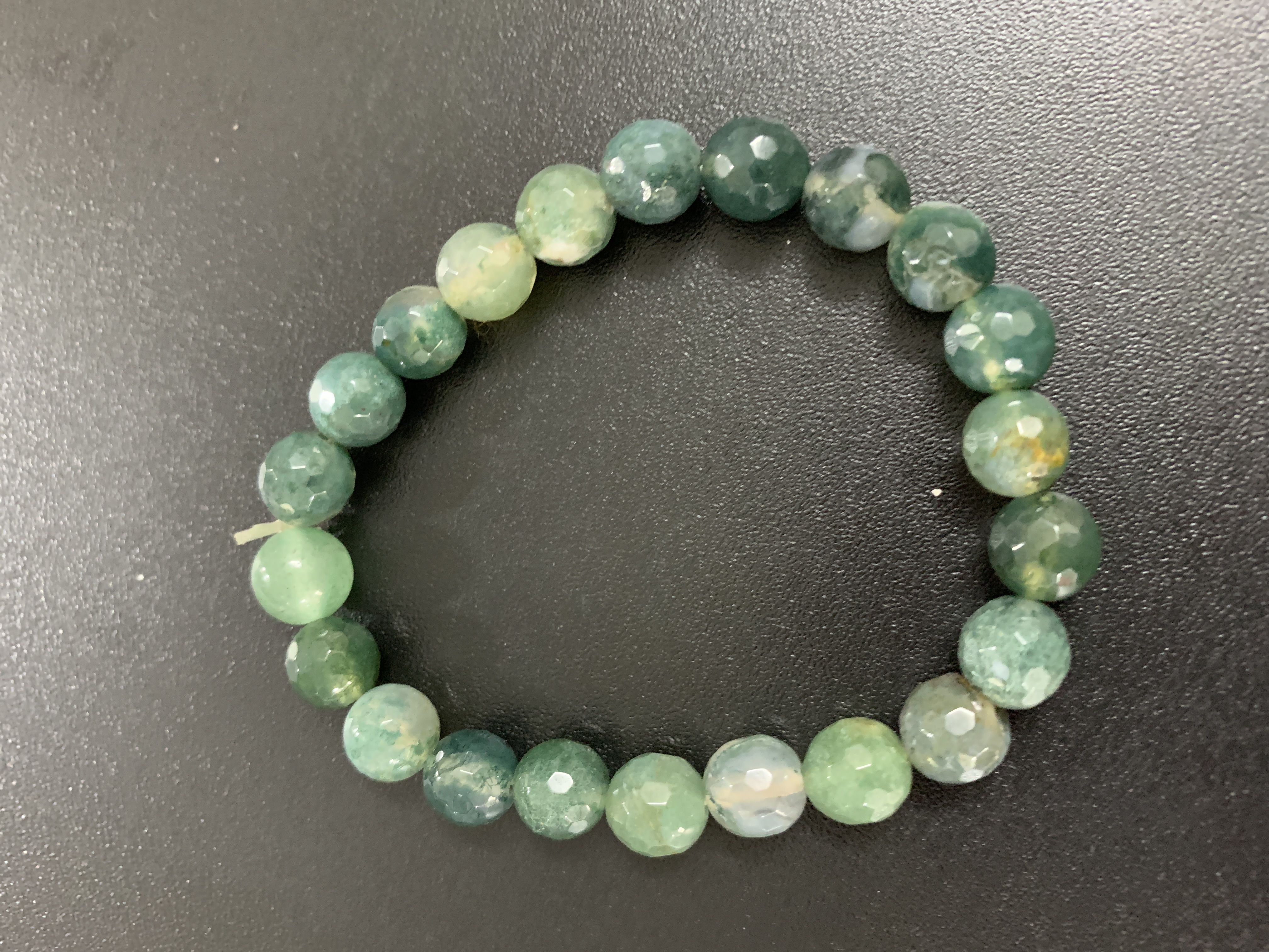 Moss Agate Faceted Bracelet