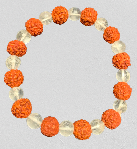 Rudraksha With Clear Quartz Bracelet