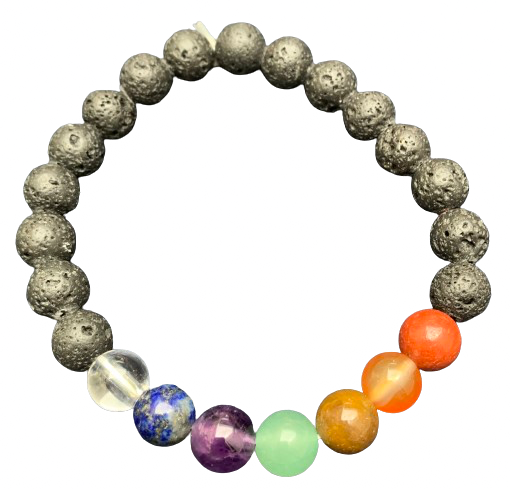 Lava With Chakra Bracelet