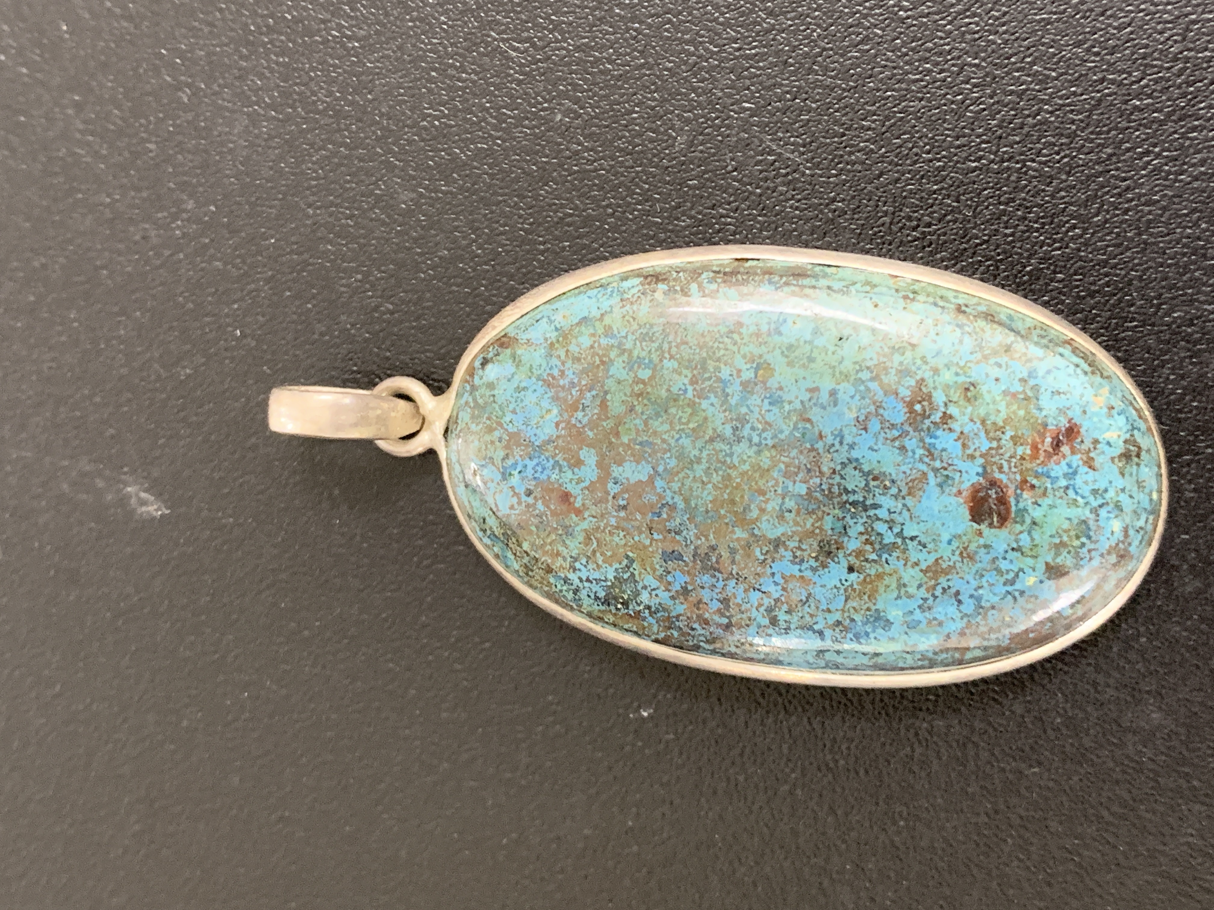 Azurite Silver Pendant