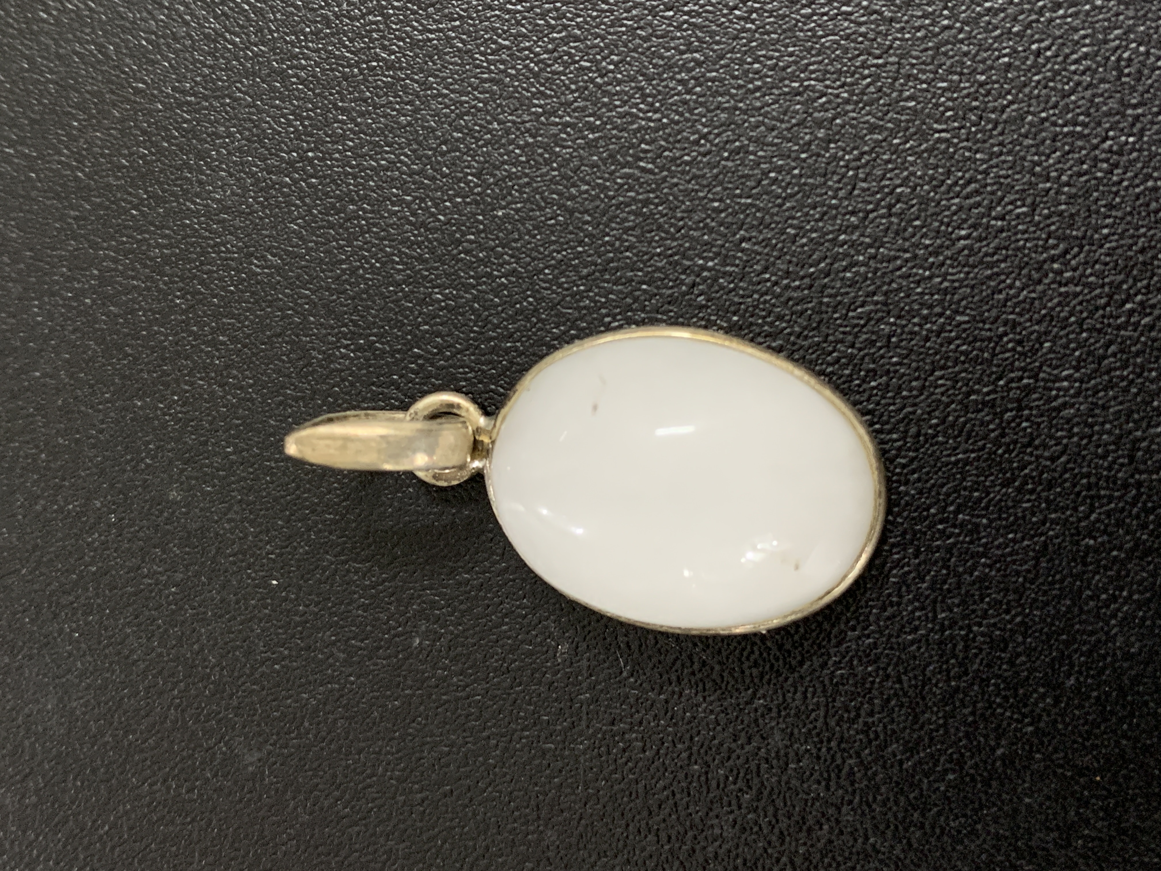 White Agate Silver Pendant