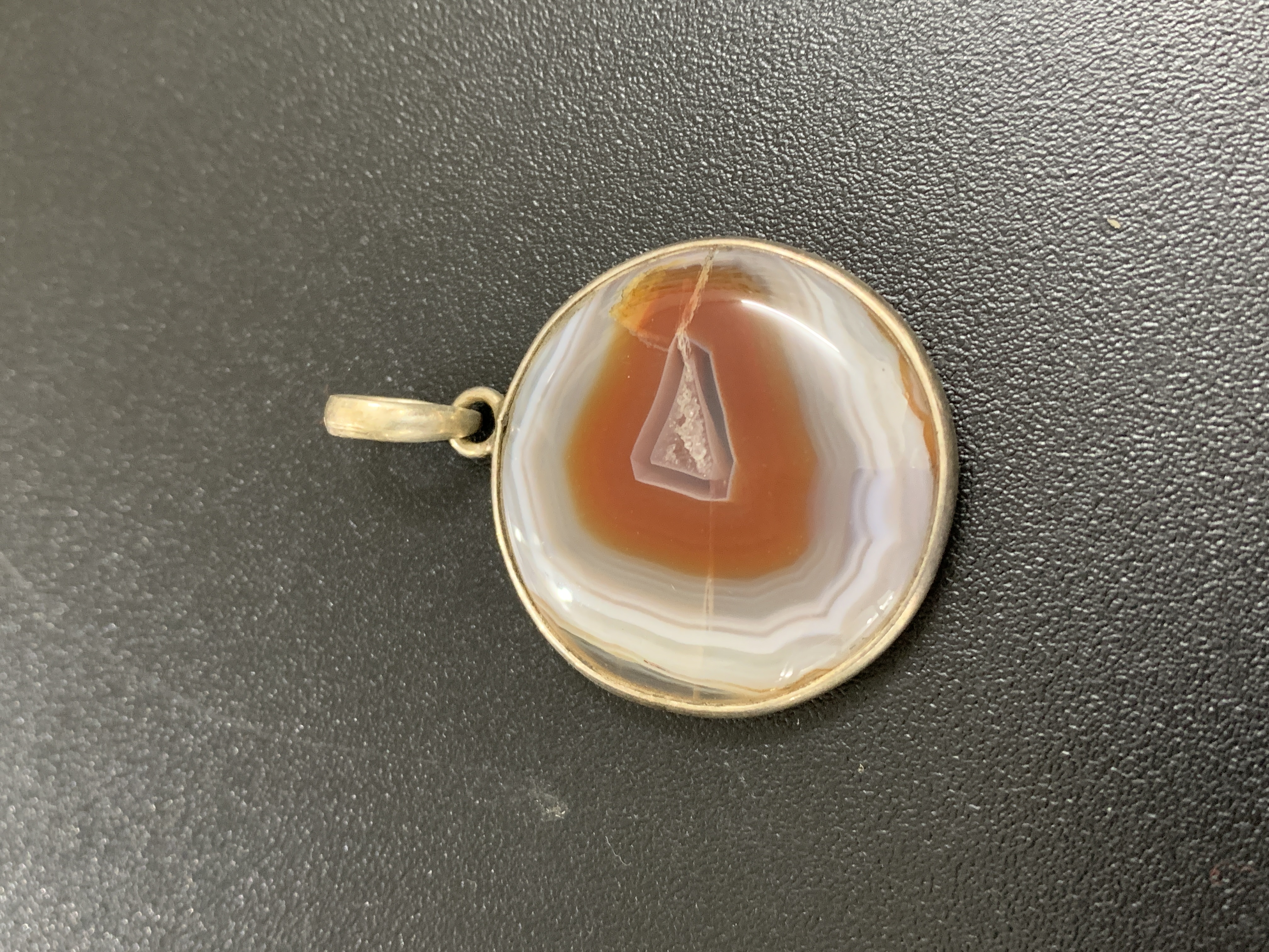 Fire Agate Silver Pendant