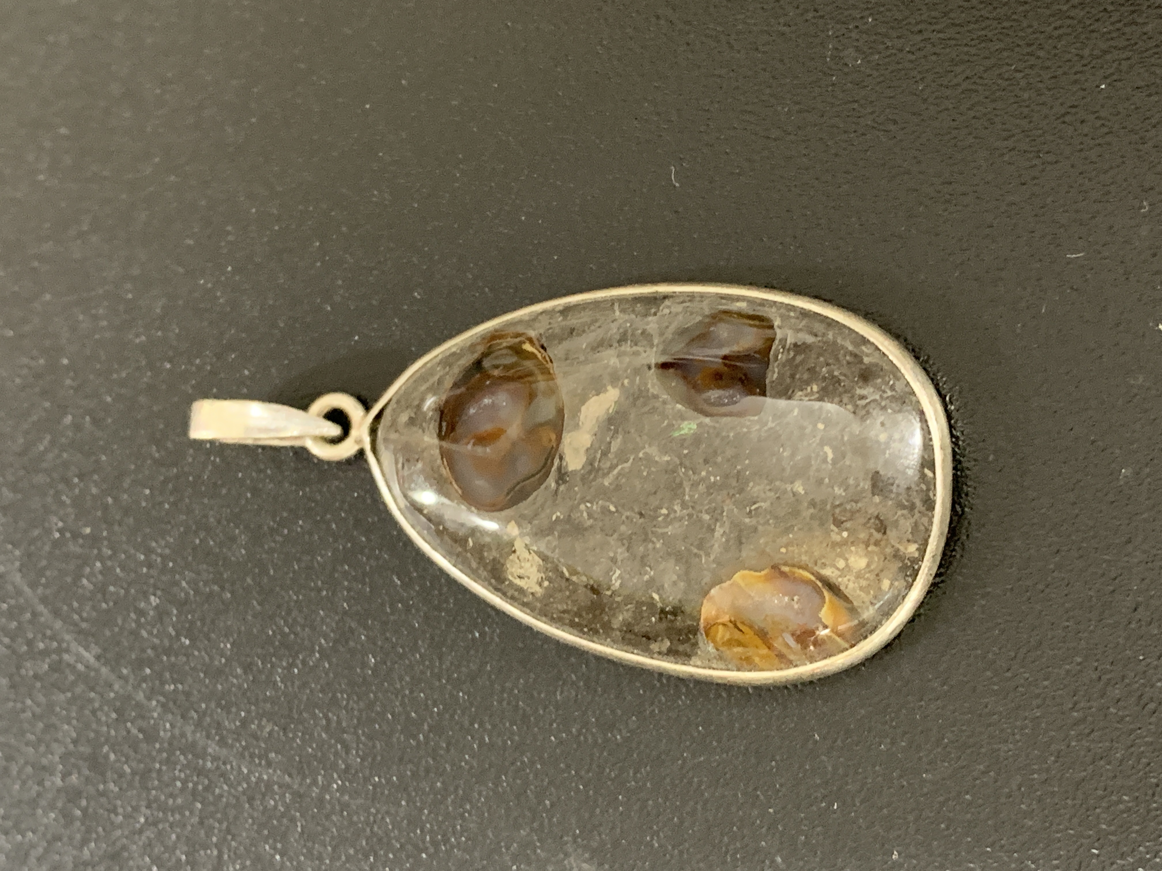 Turtle Agate Silver Pendant
