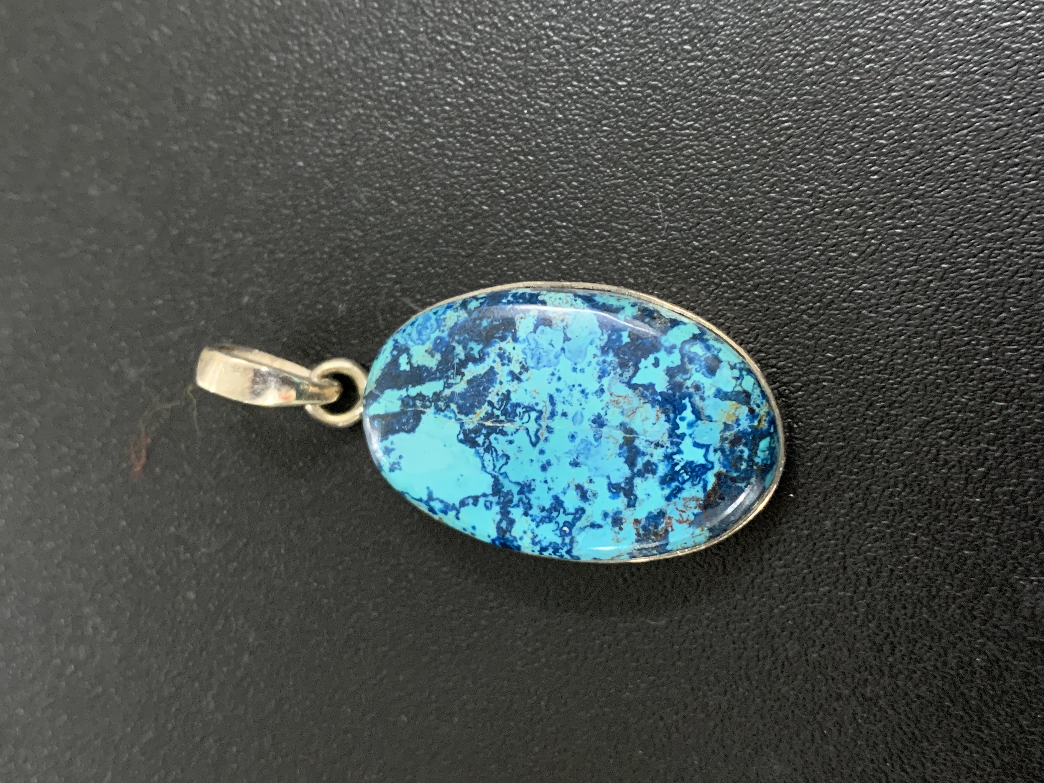 Chrysocolla Silver Pendant