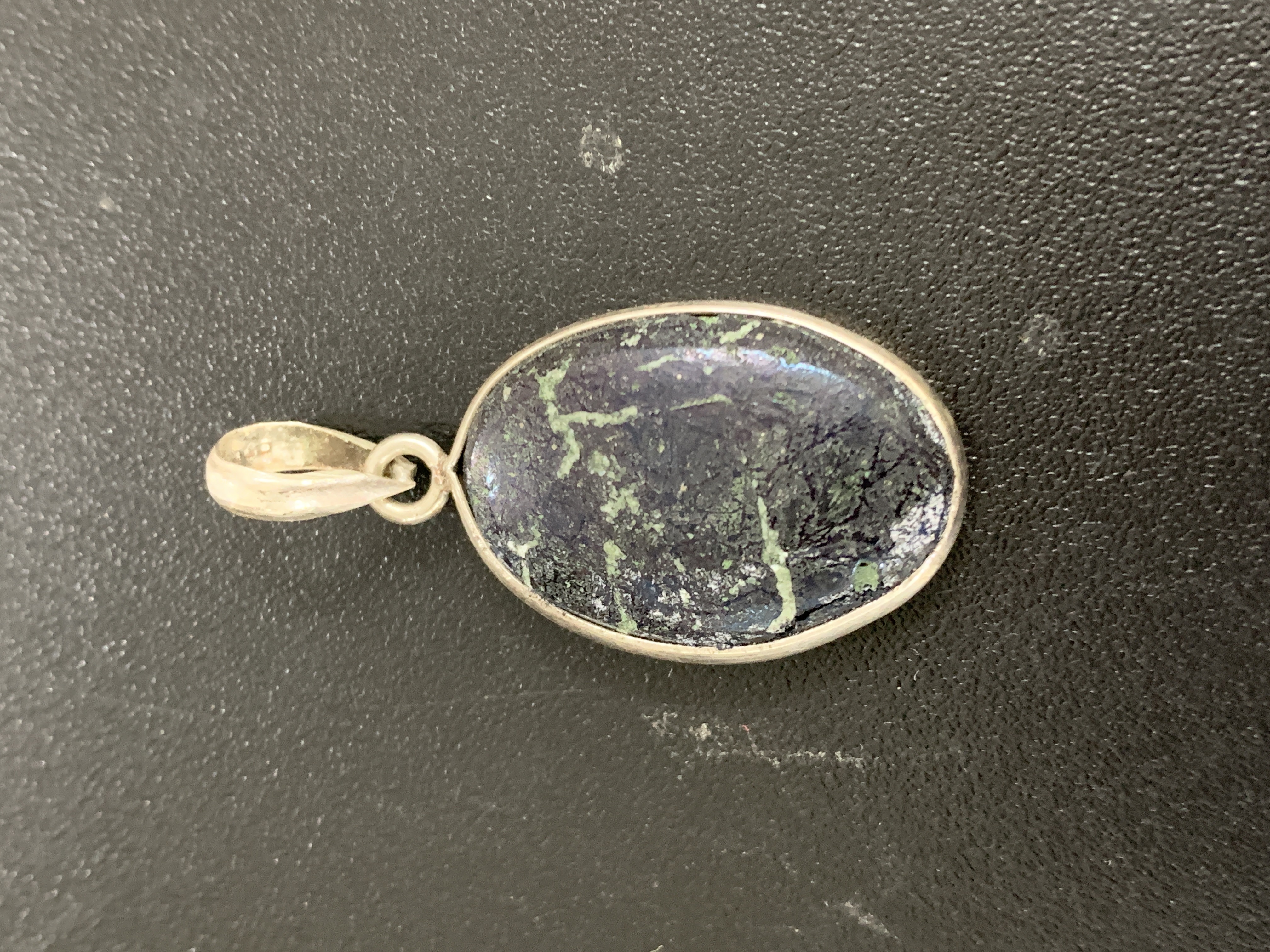 Covellite Silver Pendant