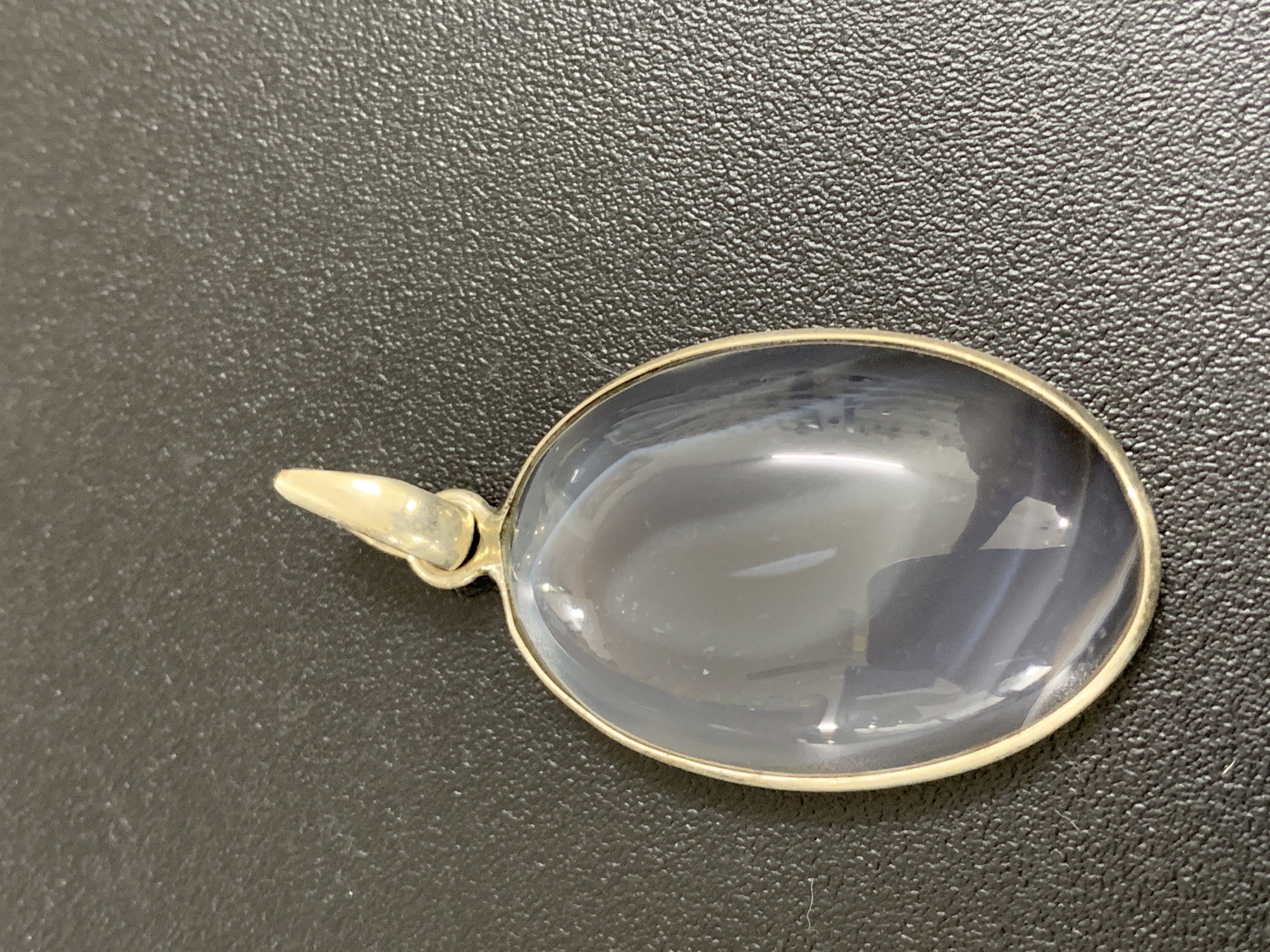 Wind Fossil Agate Silver Pendant