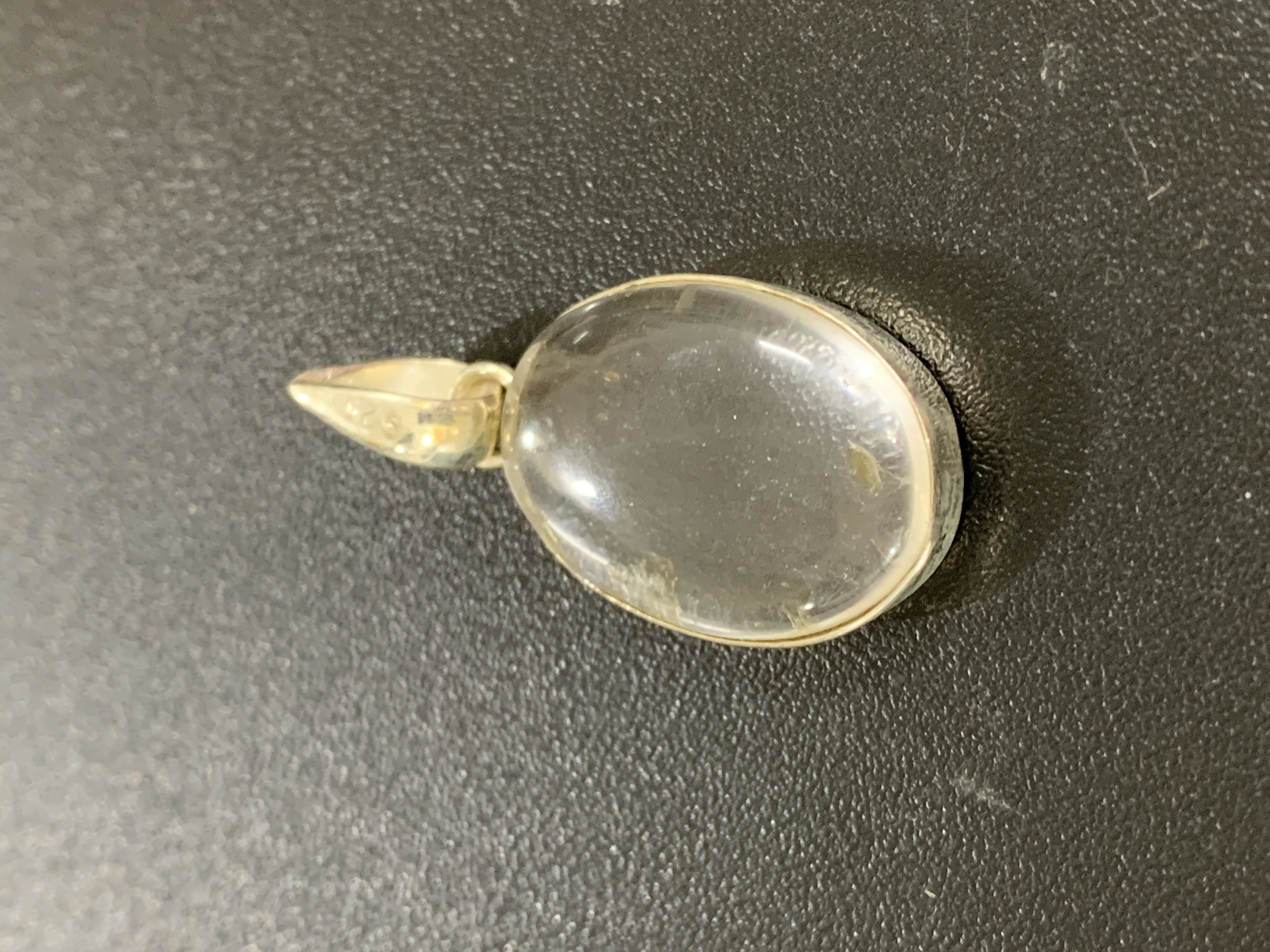 Clear Quartz Silver Pendant