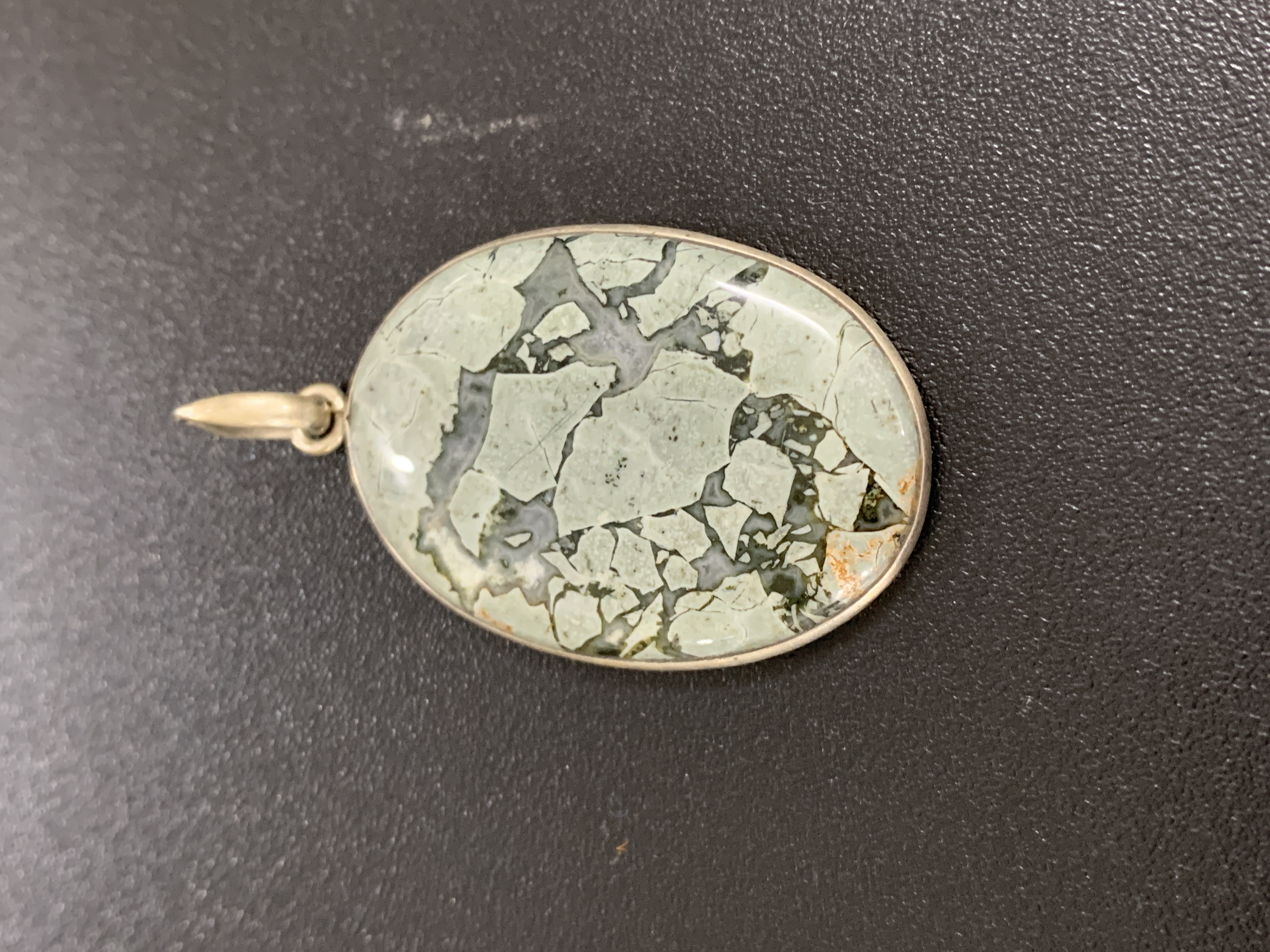 Green Jasper Silver Pendant