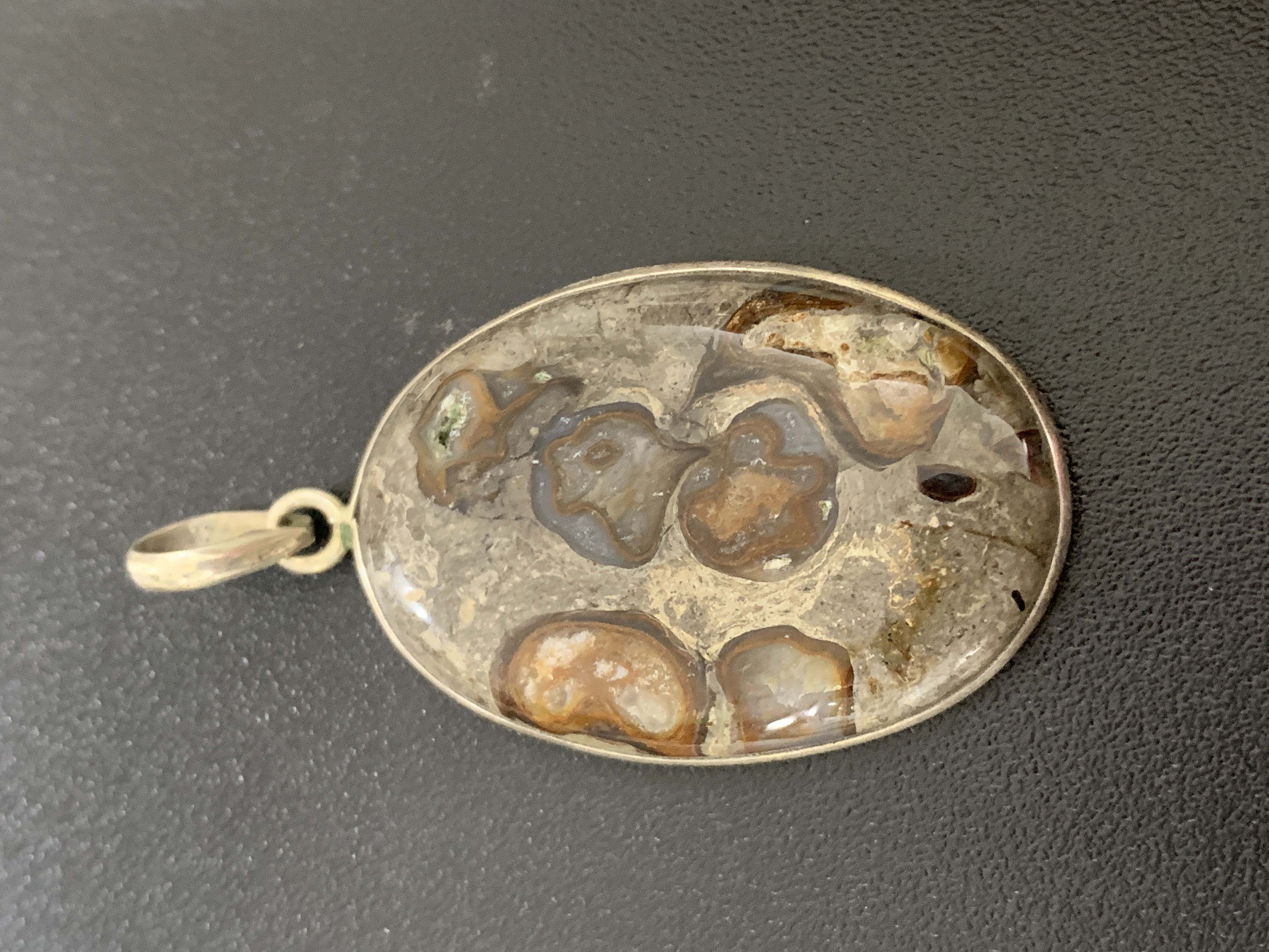 Turtle Jasper Silver Pendant