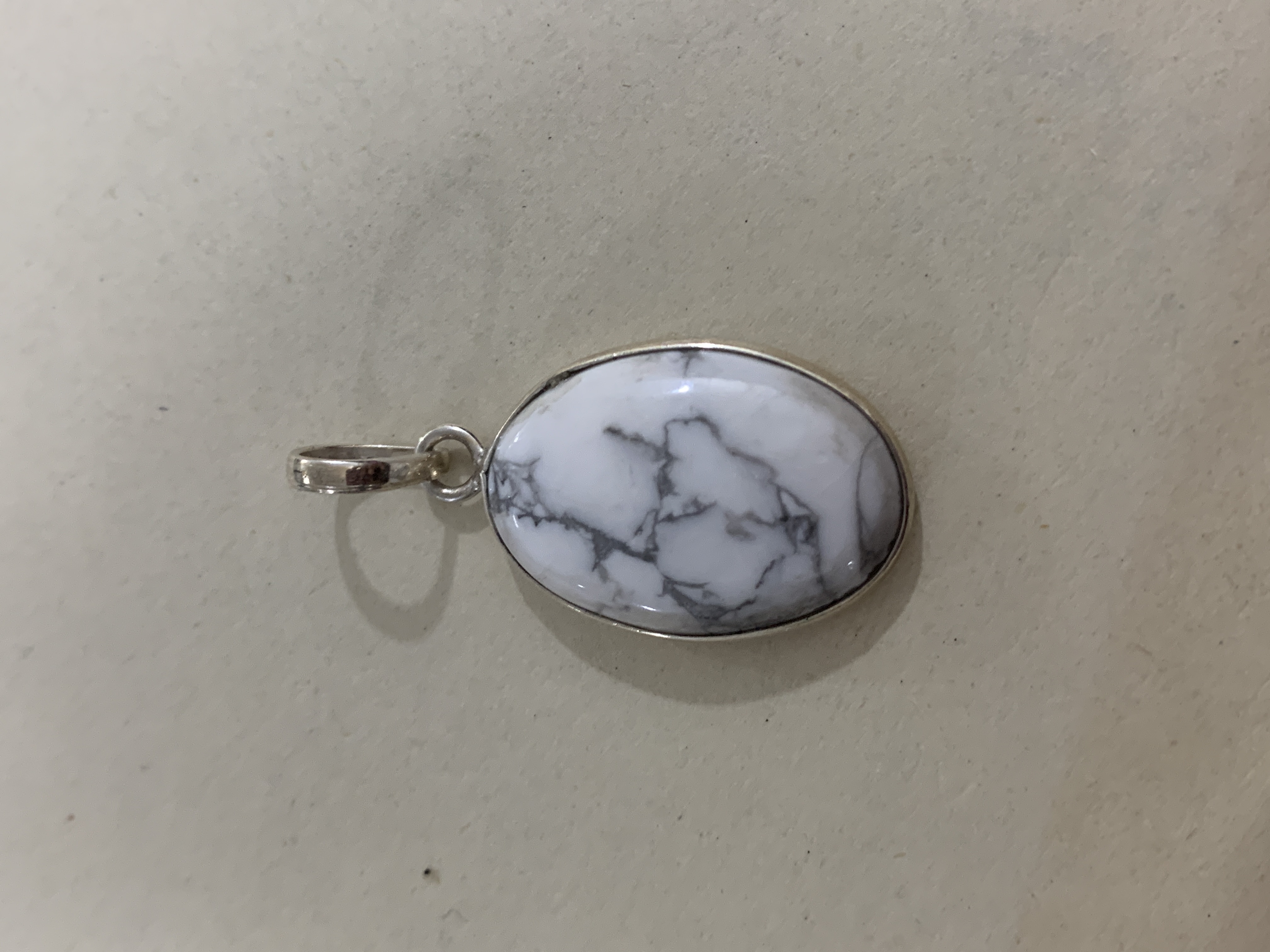 Howlite Silver Pendant