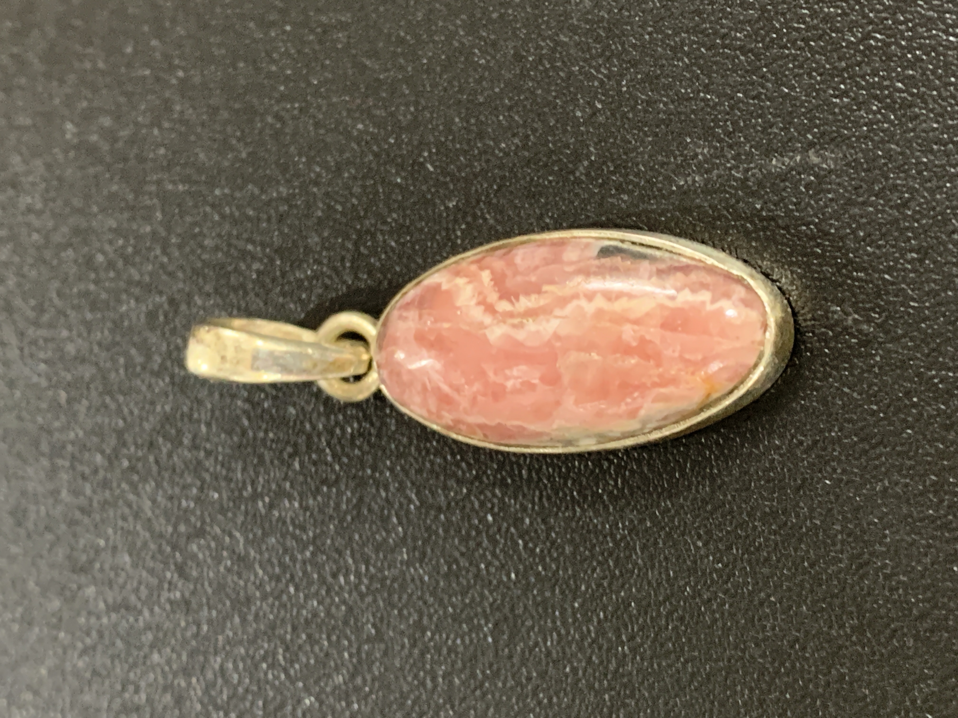 Rhodochrosite Silver Pendant