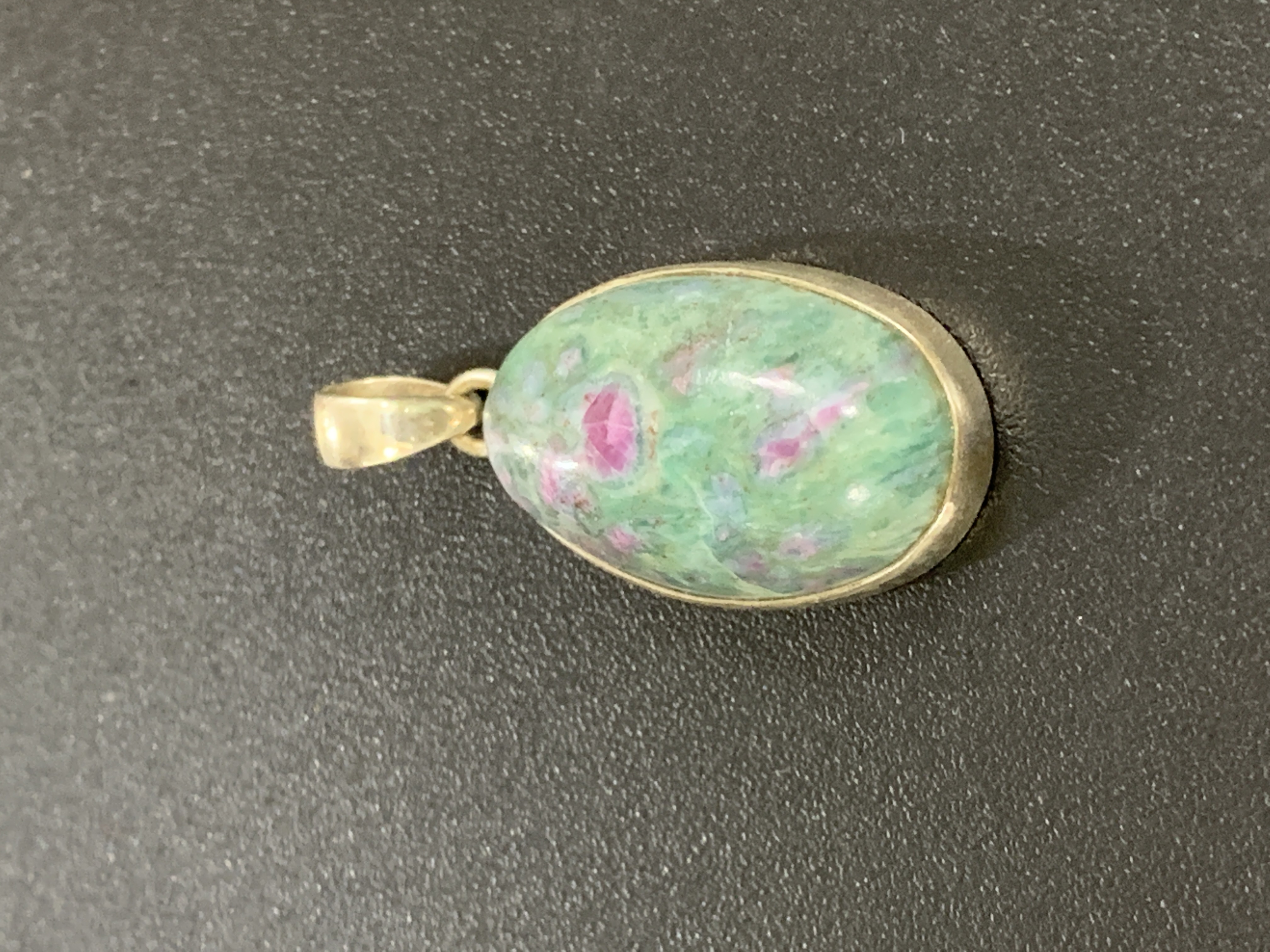 Ruby In Fuchsite Silver Pendant