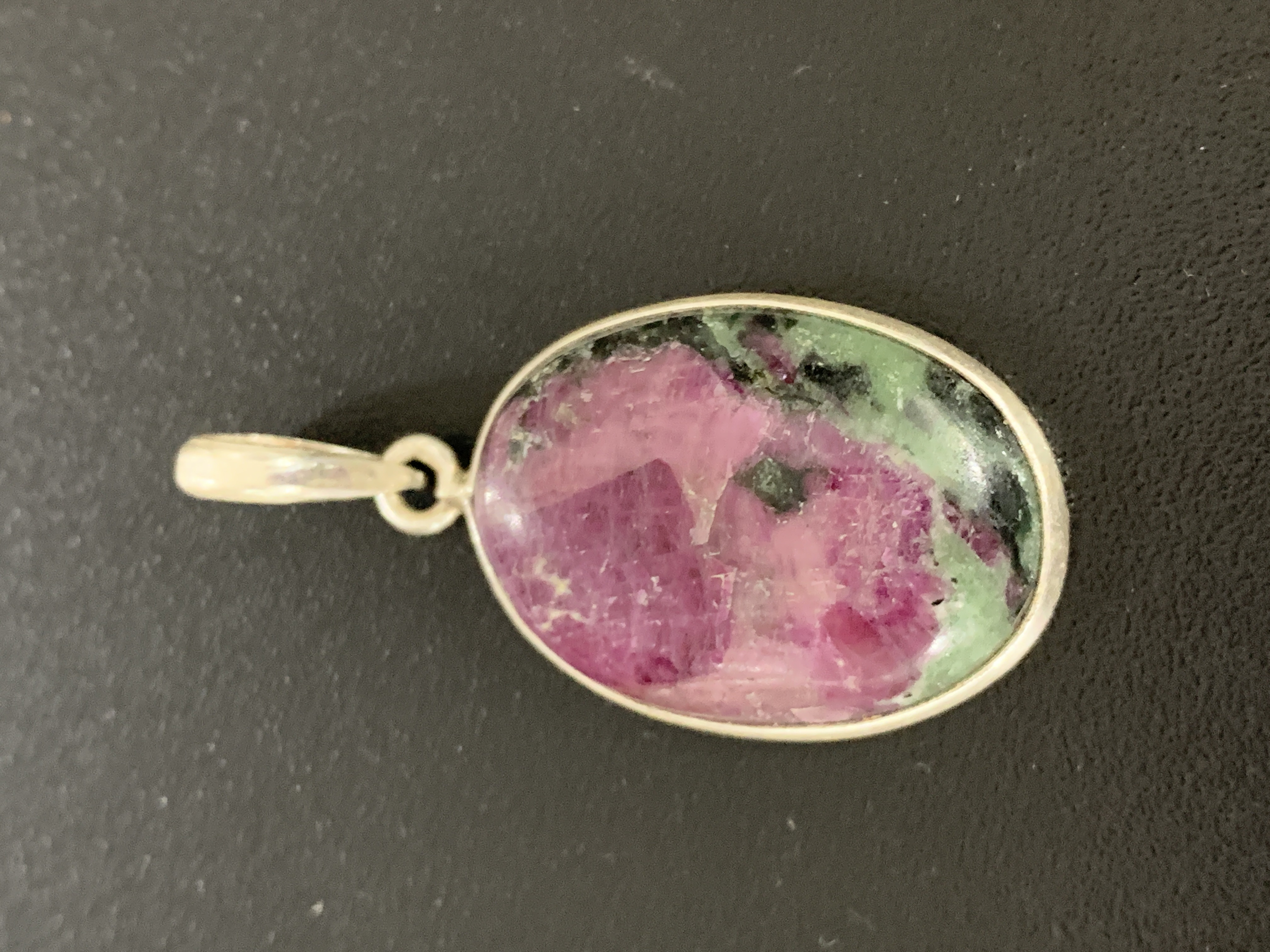 Ruby In Zoisite Silver Pendant