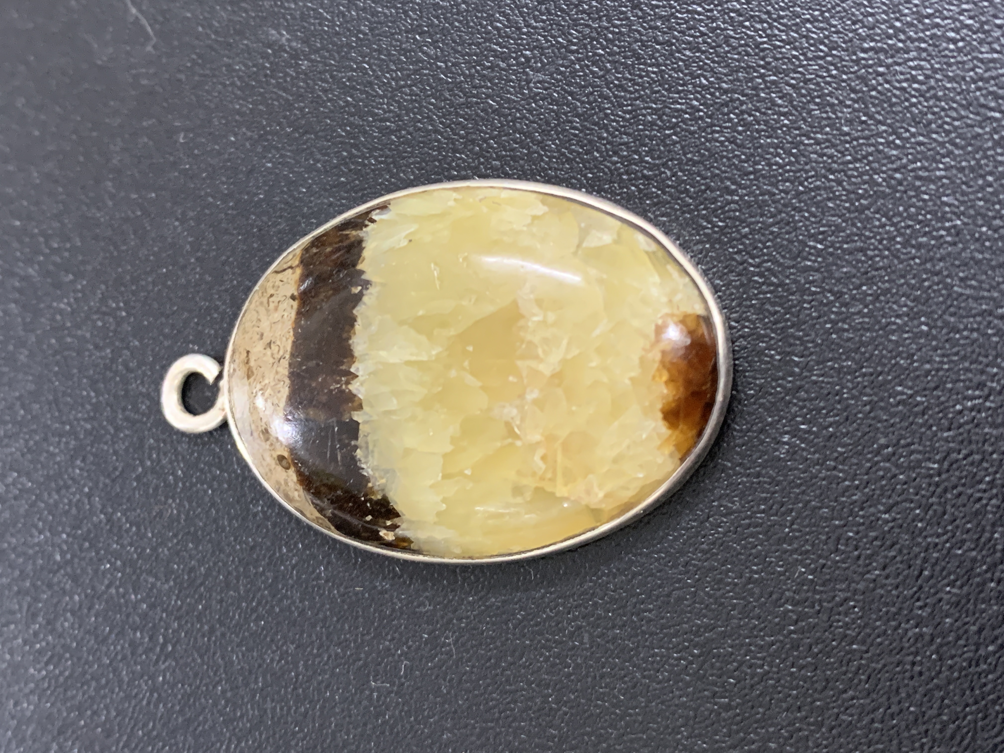 Septarian Silver Pendant
