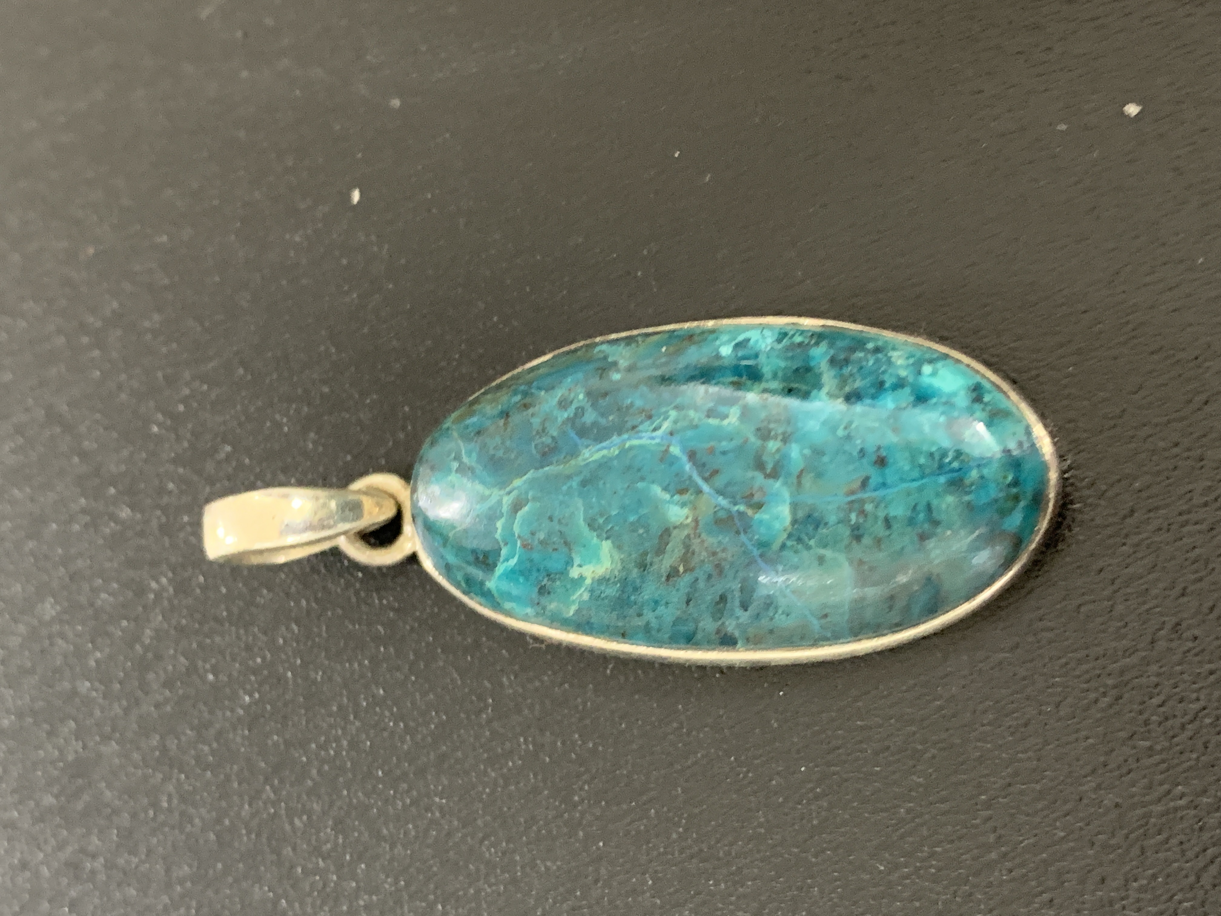 Shattuckite Silver Pendant