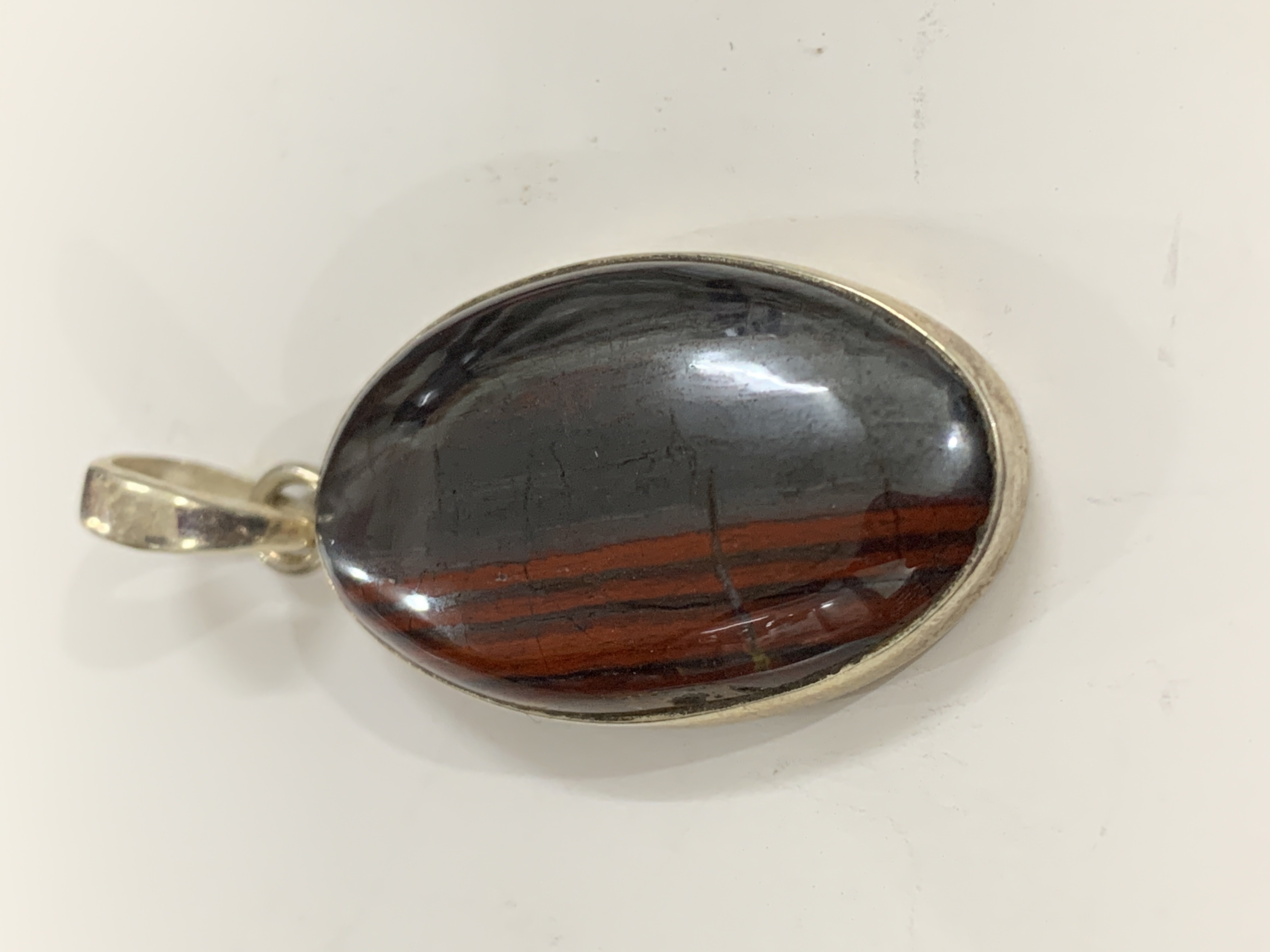 Iron Tiger’s Eye Silver Pendant