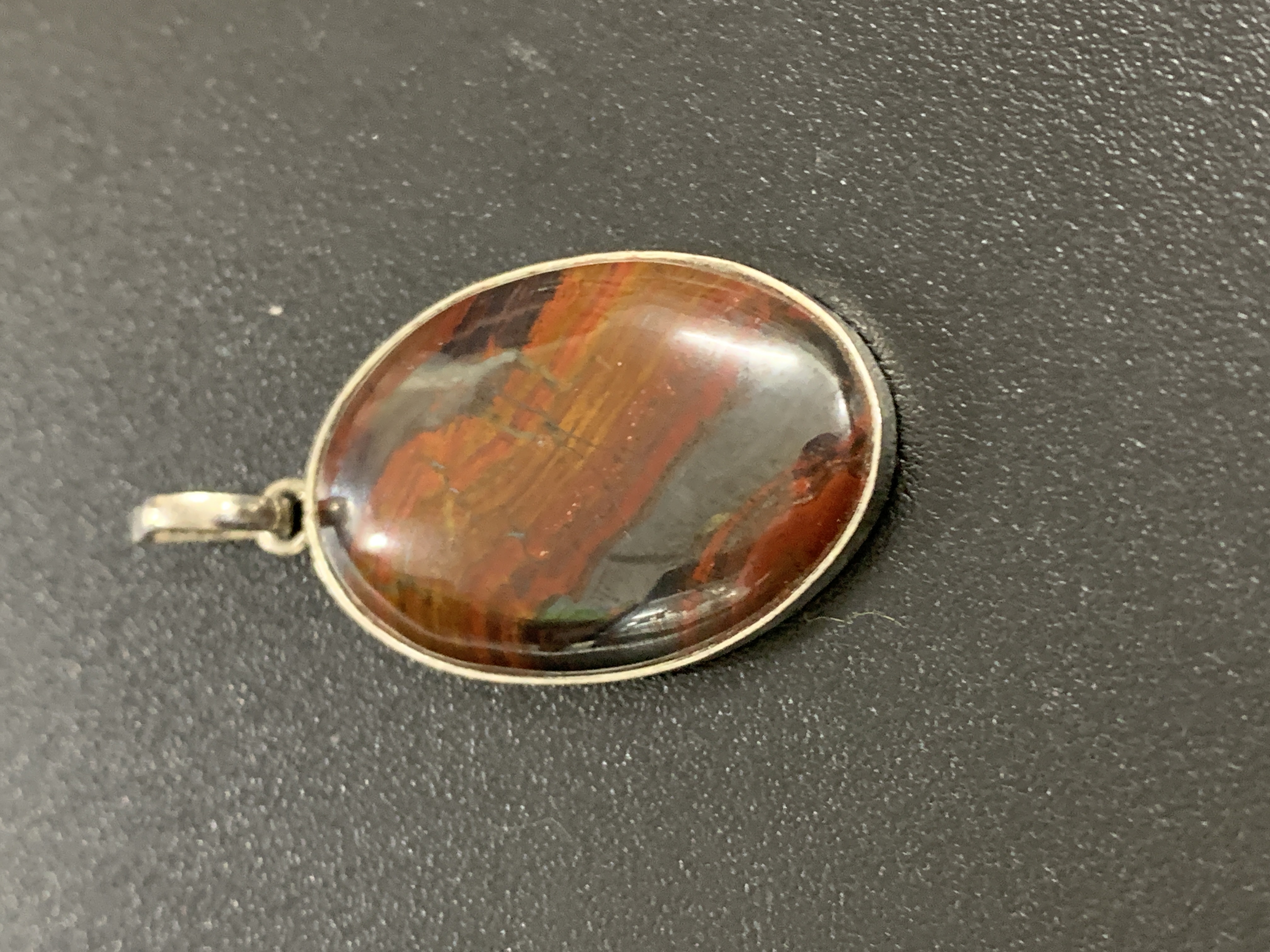 Red Tiger’s Eye Silver Pendant
