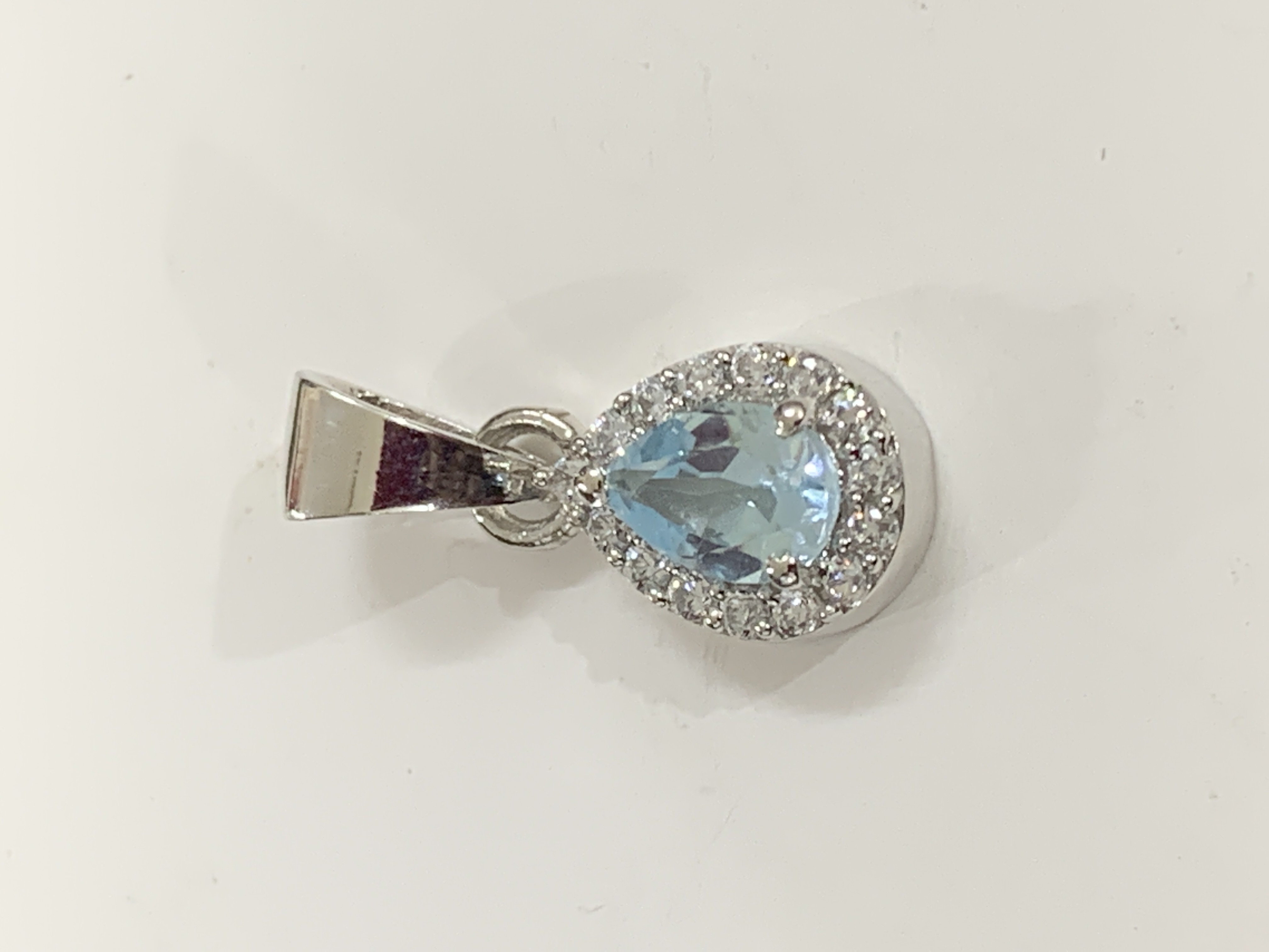 Blue Topaz Silver Pendant