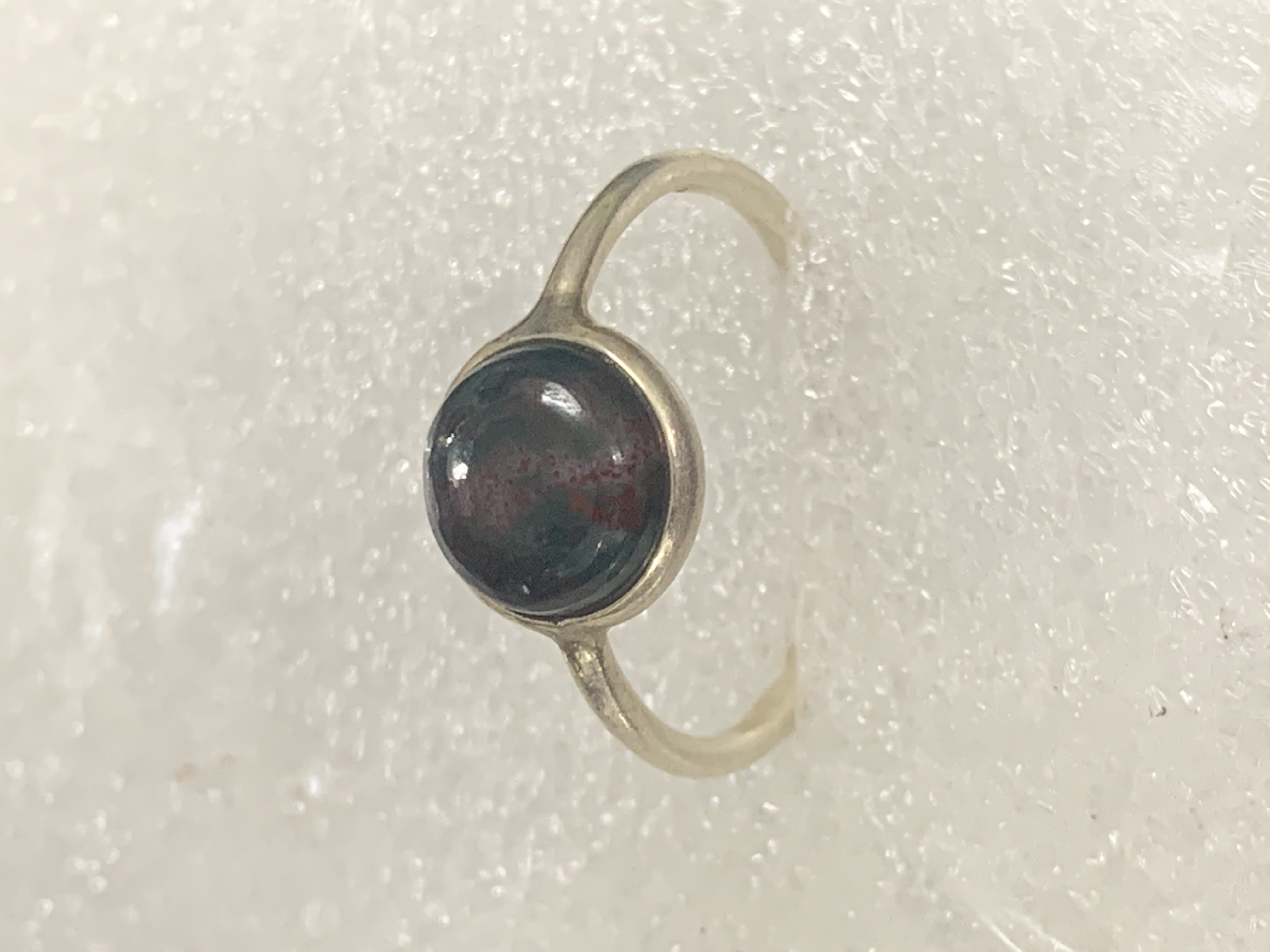 Blood Stone Silver Ring