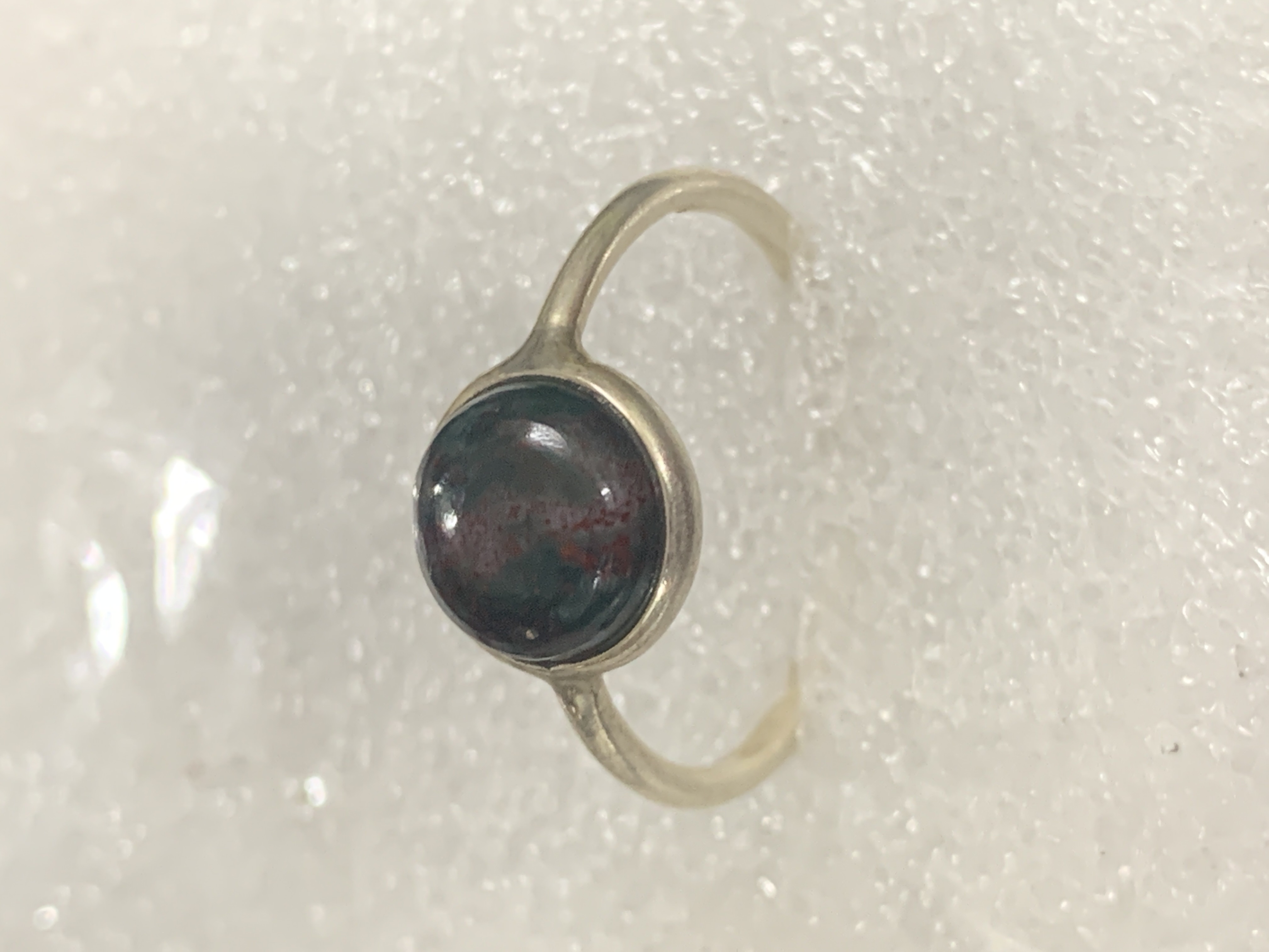 Blood Stone Silver Ring