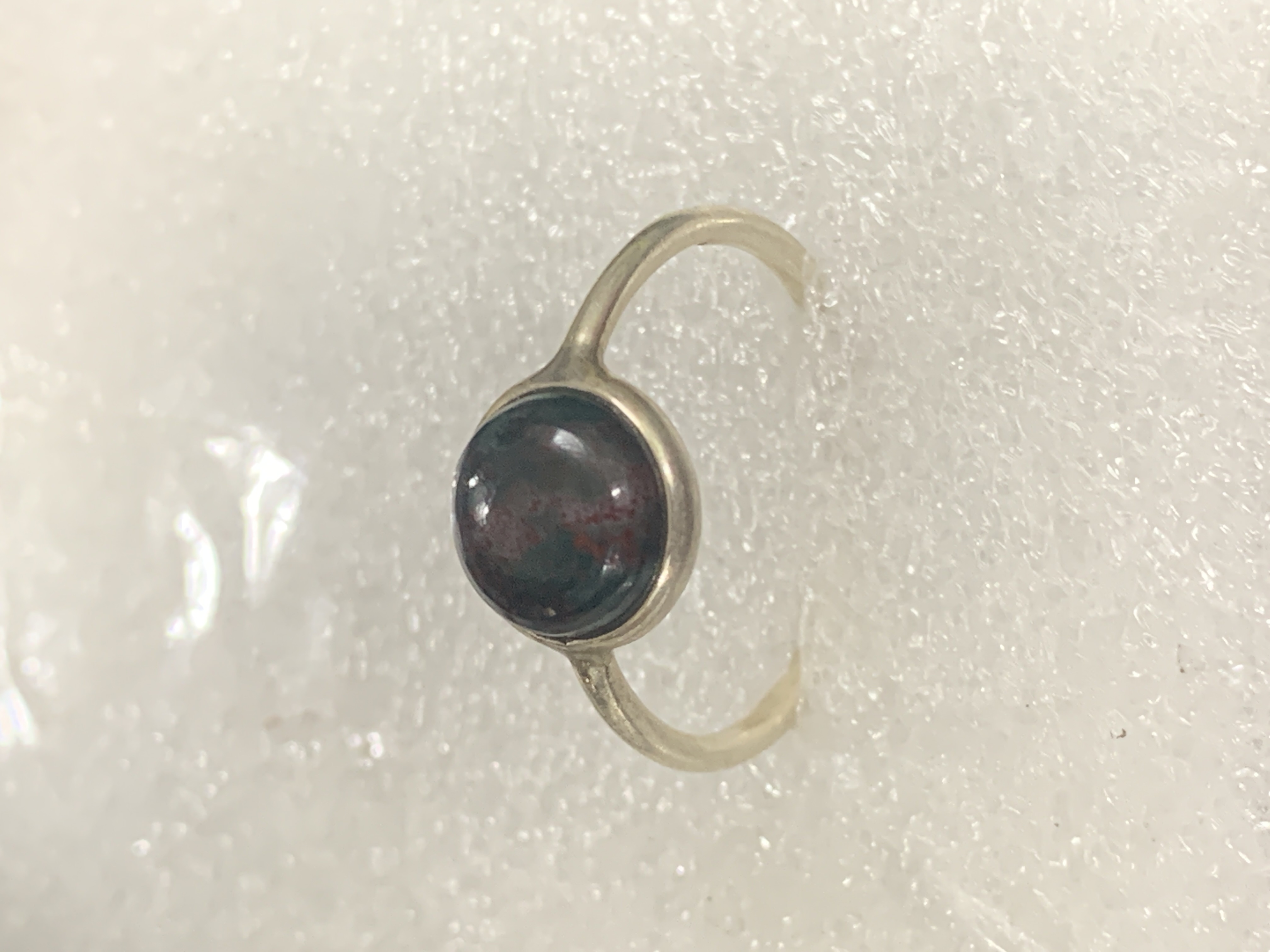 Blood Stone Silver Ring