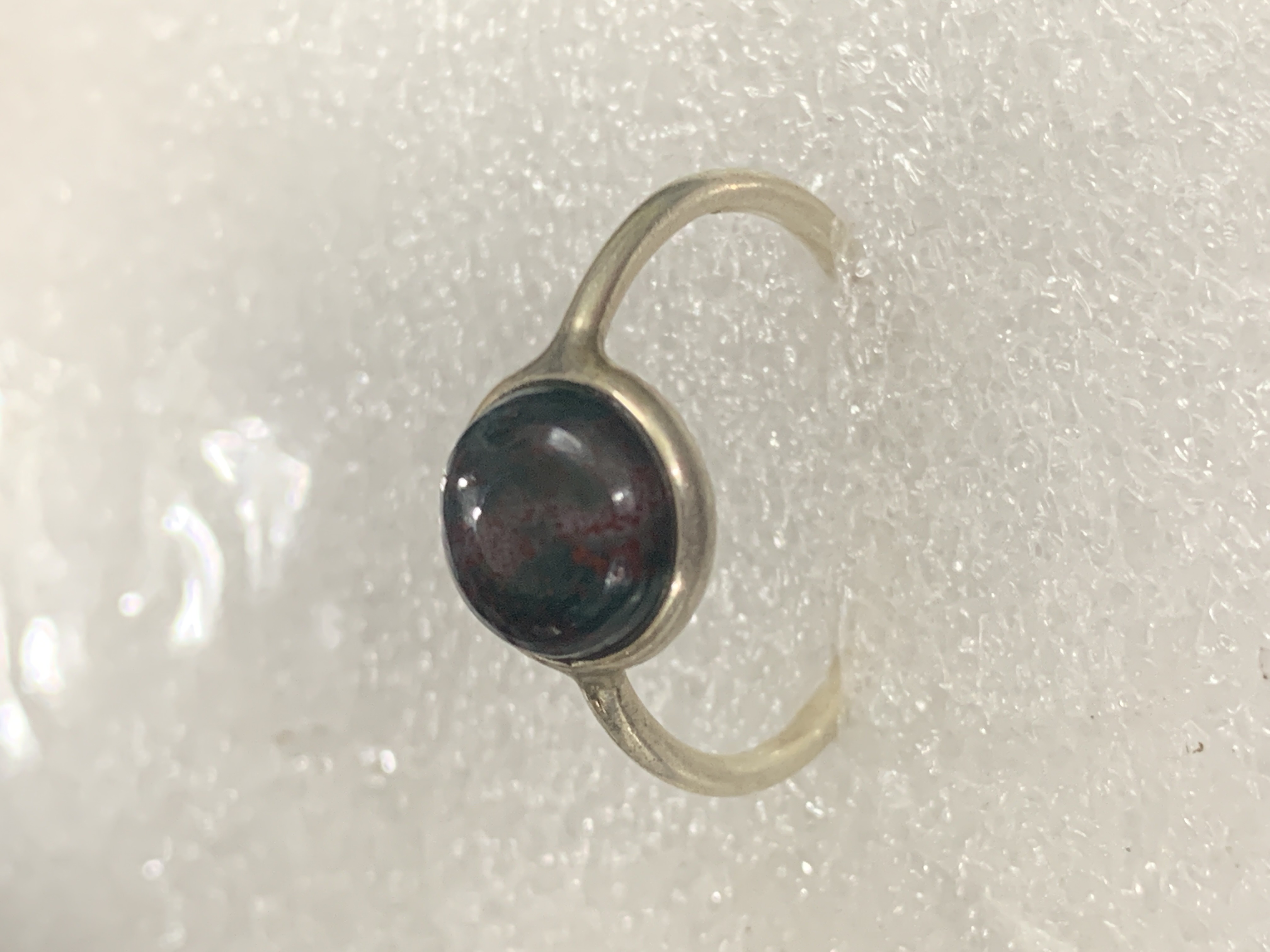 Blood Stone Silver Ring