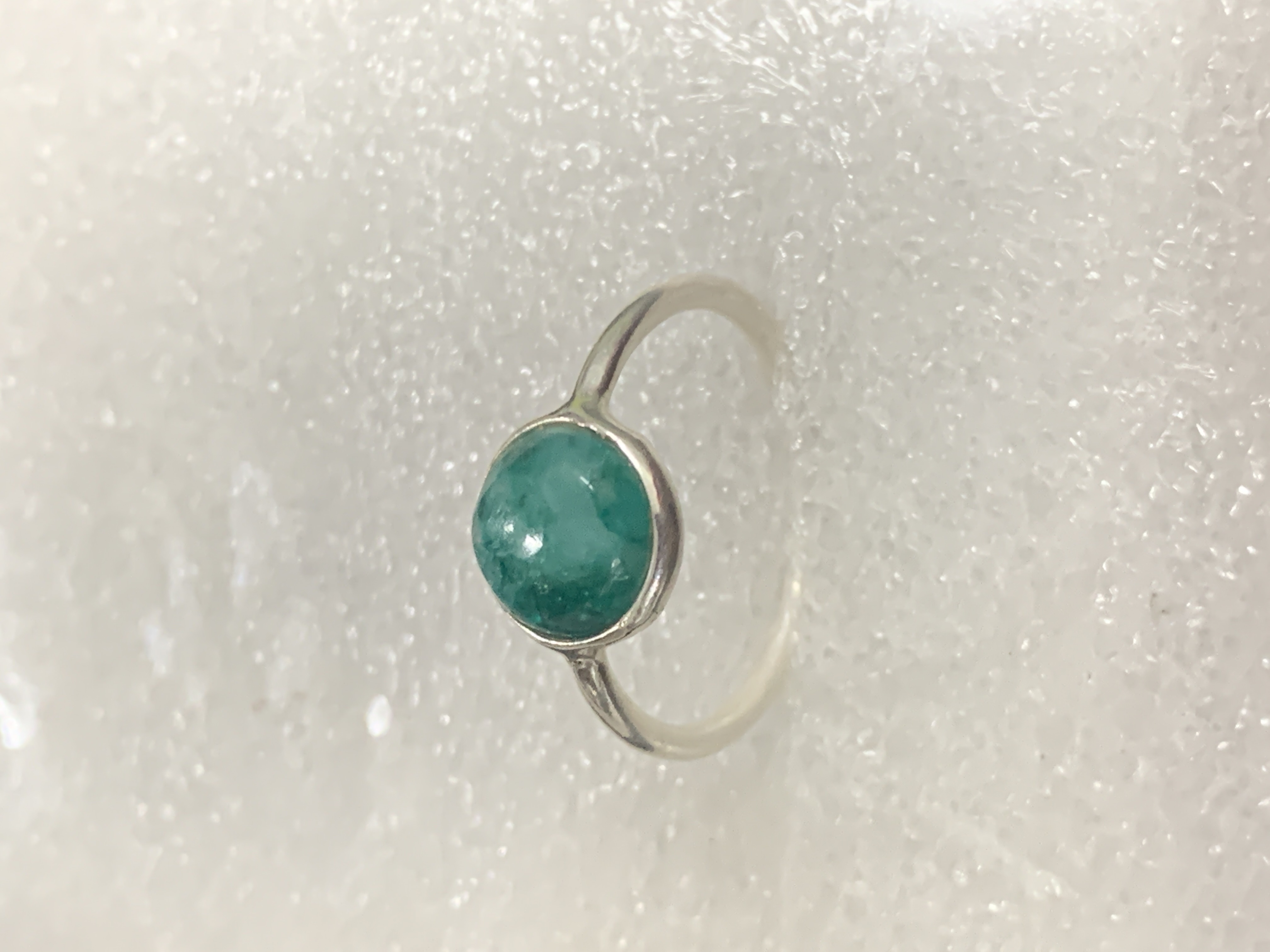 Emarald Silver Ring