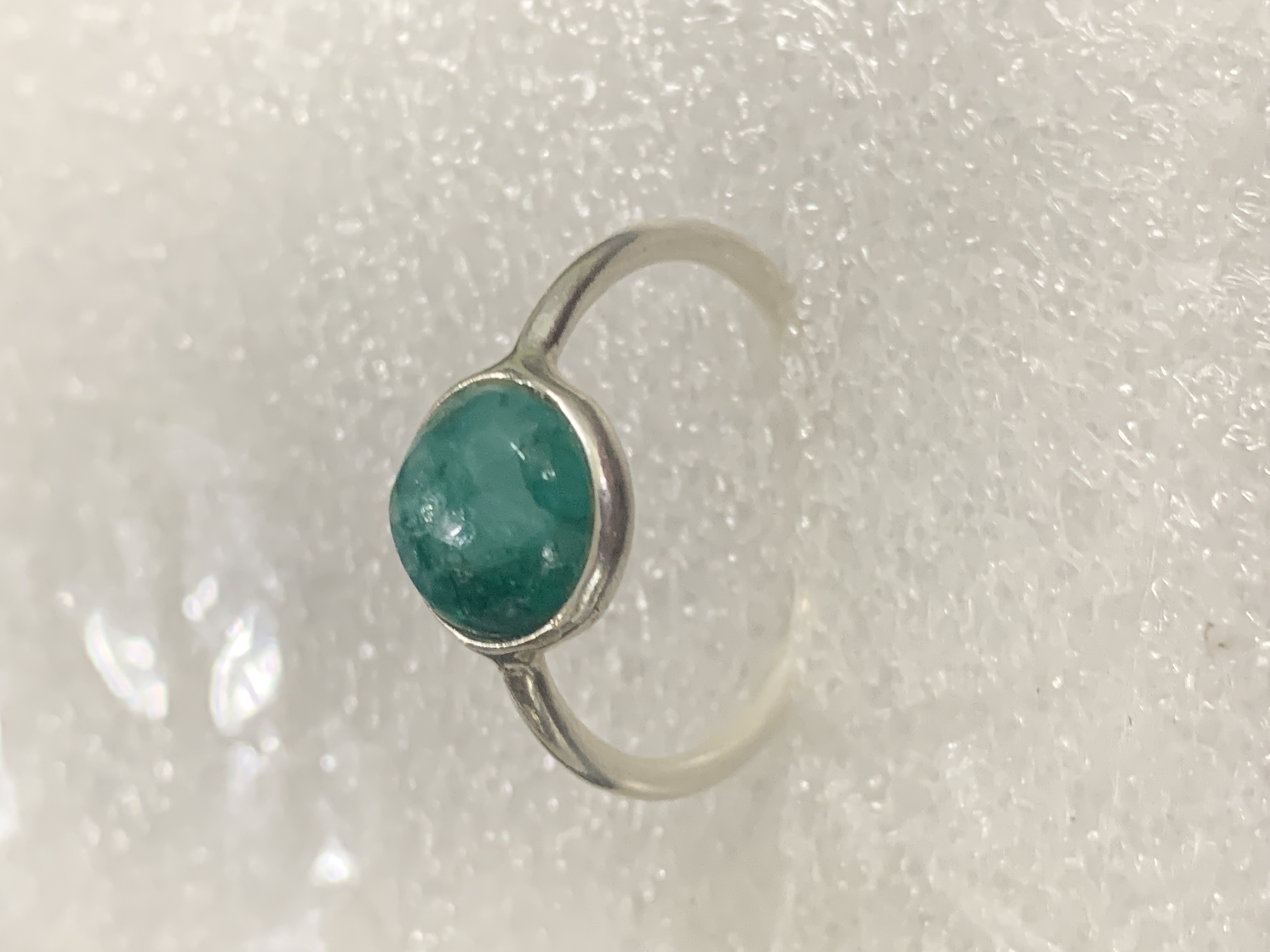 Emarald Silver Ring