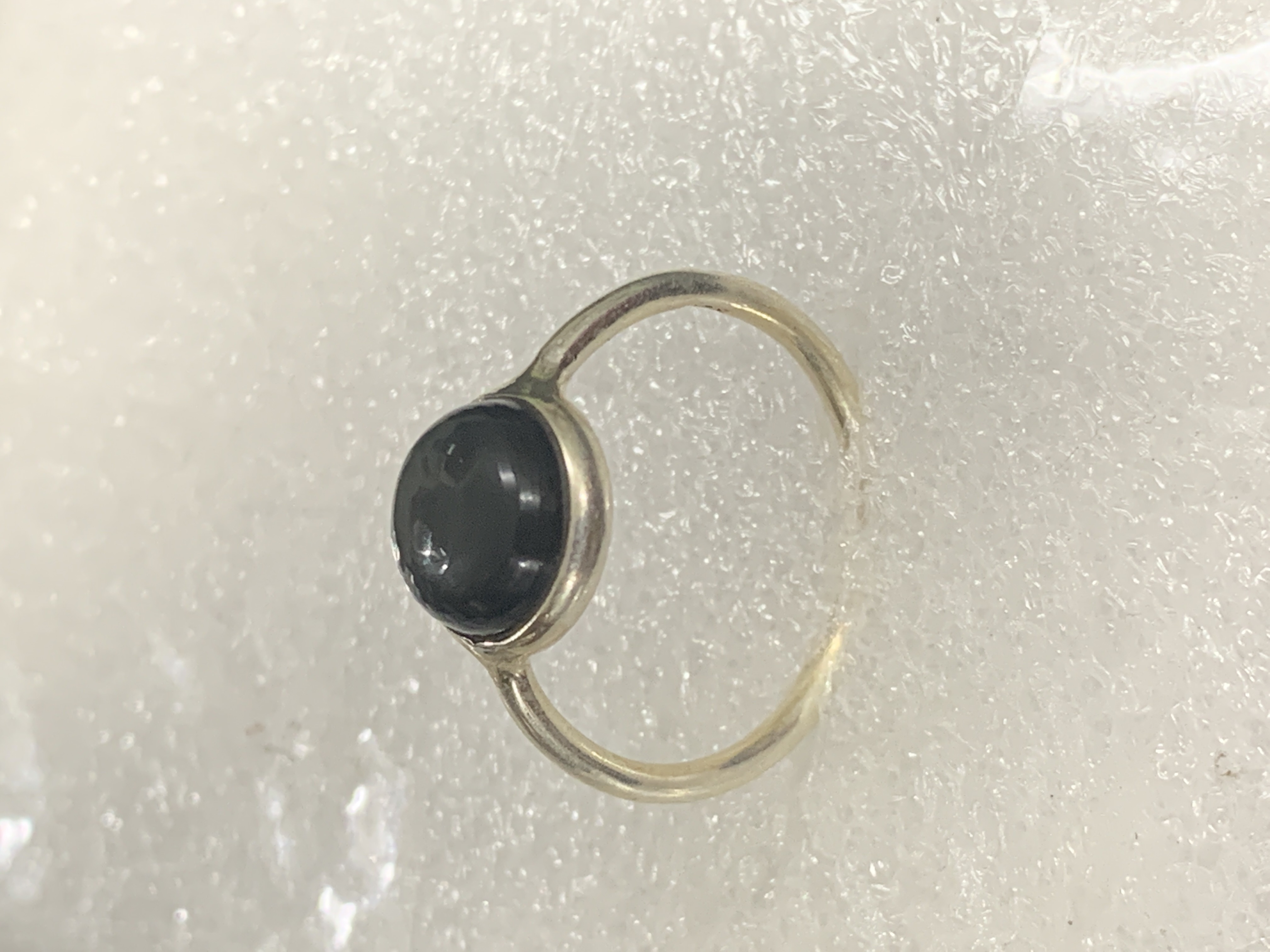 Black Obsidian Silver Ring