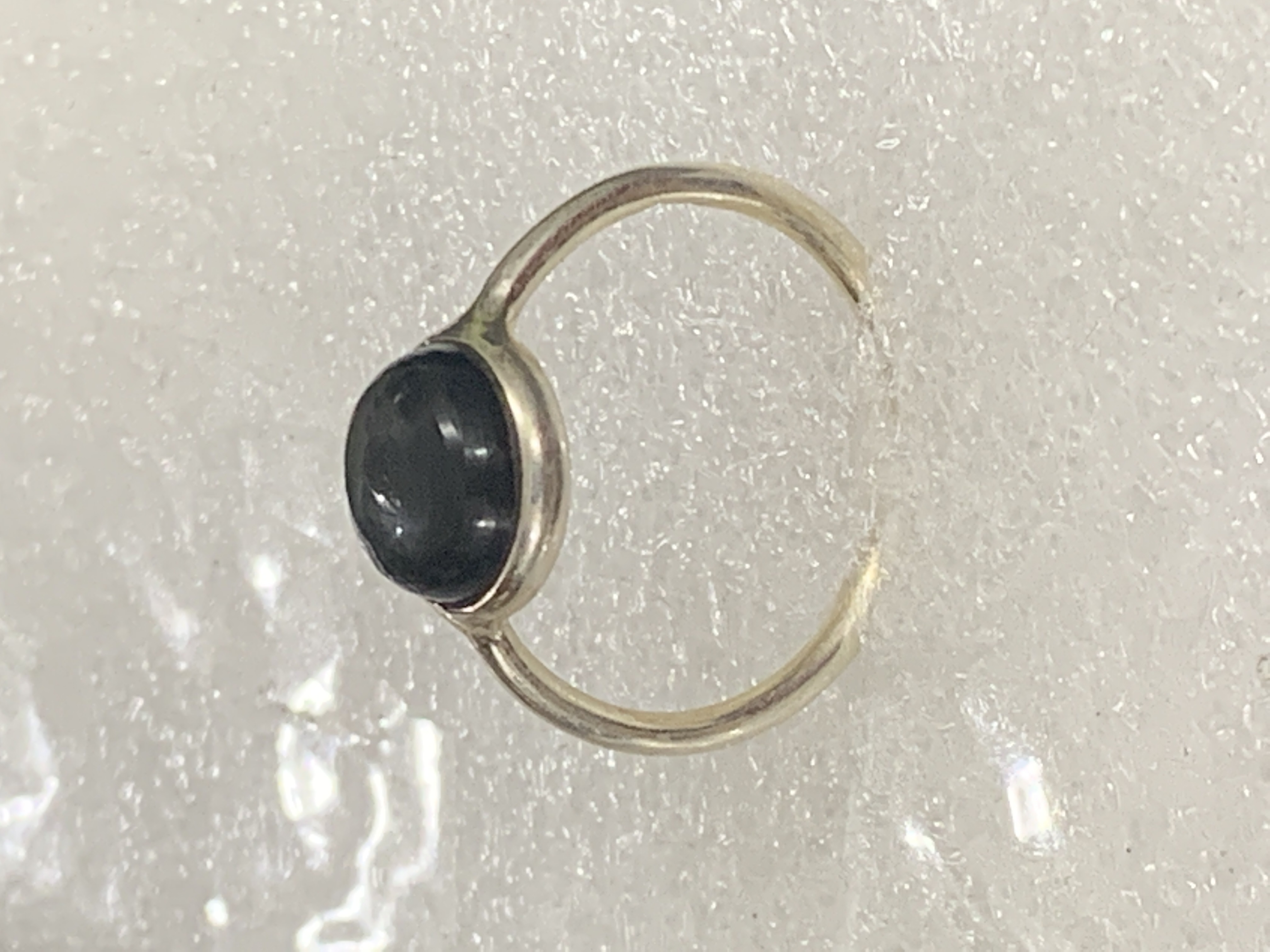 Black Obsidian Silver Ring