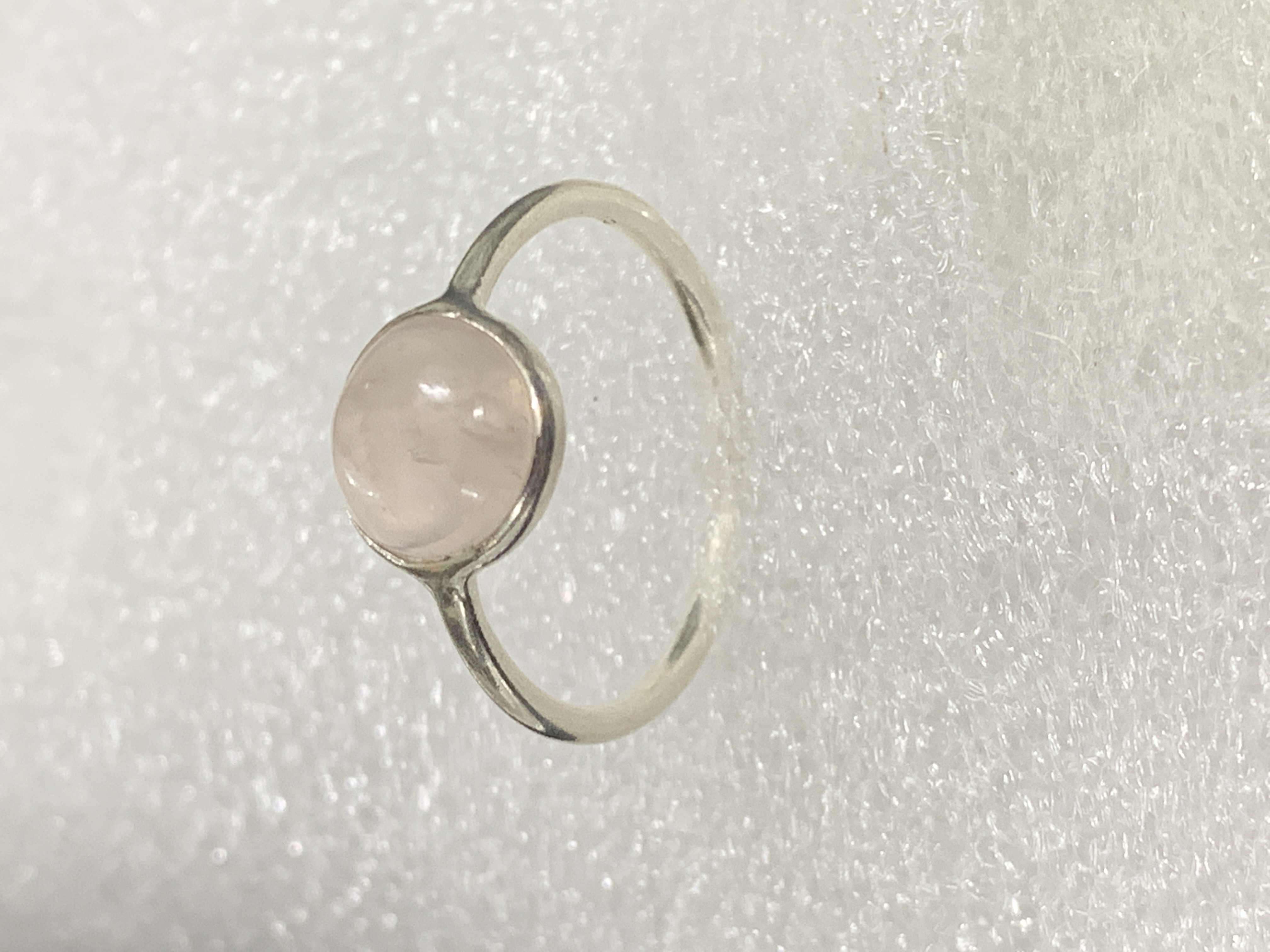 Rose Quartz Silver Ring