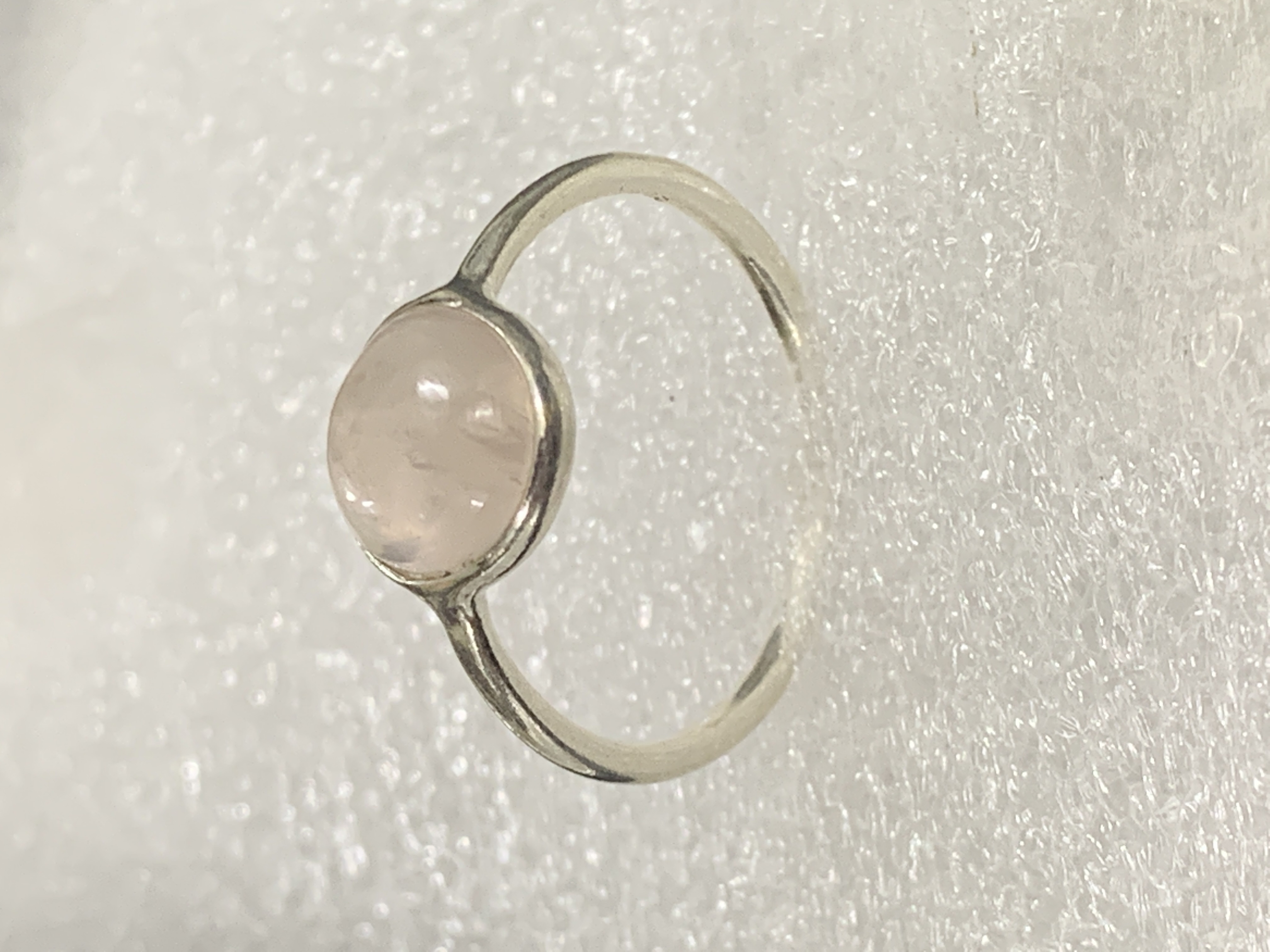 Rose Quartz Silver Ring