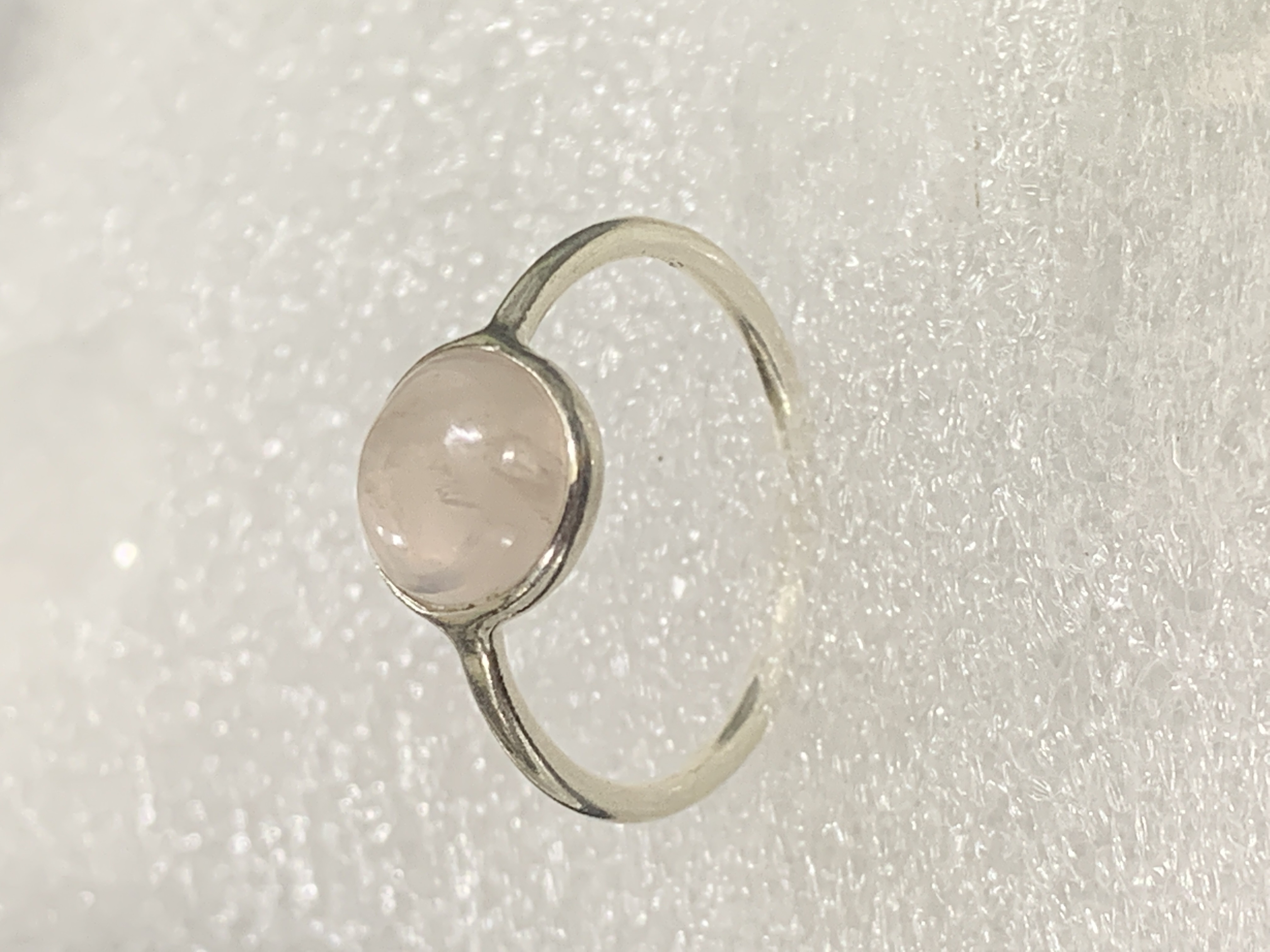 Rose Quartz Silver Ring