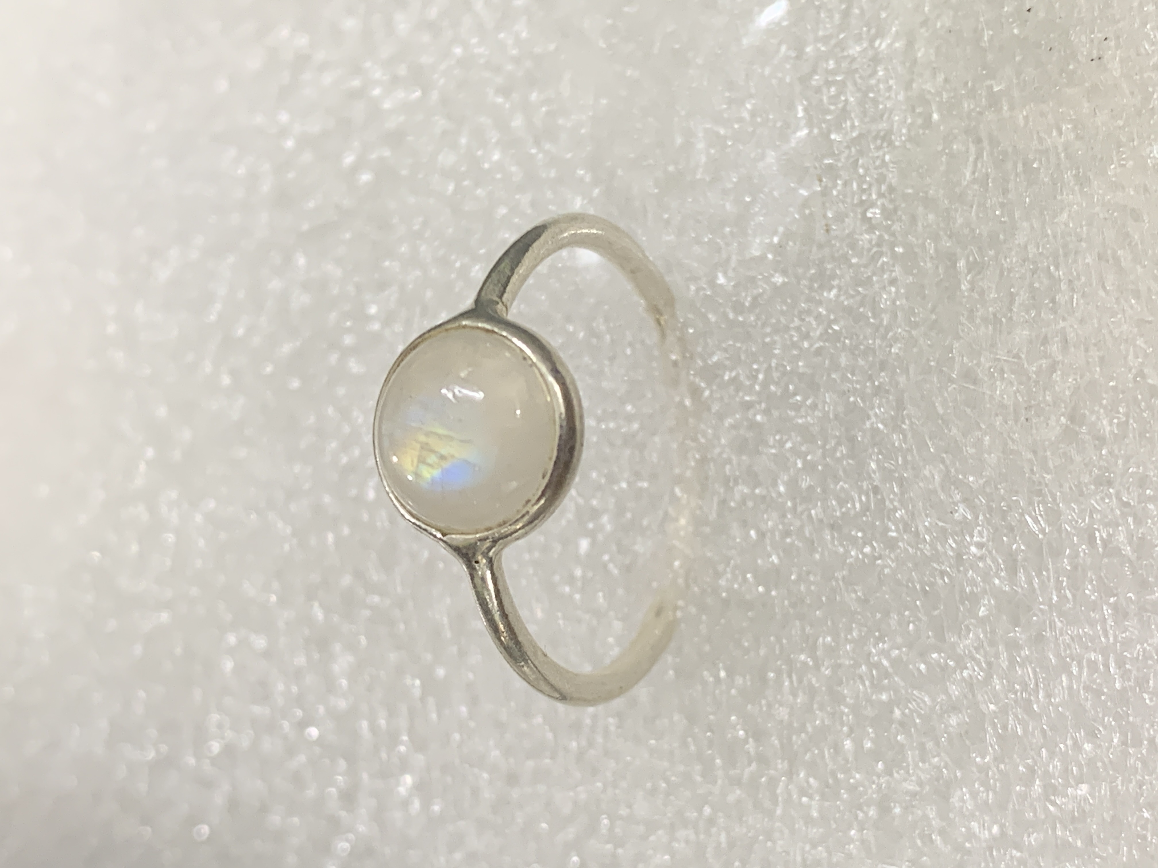 Rainbow Moonstone Silver Ring