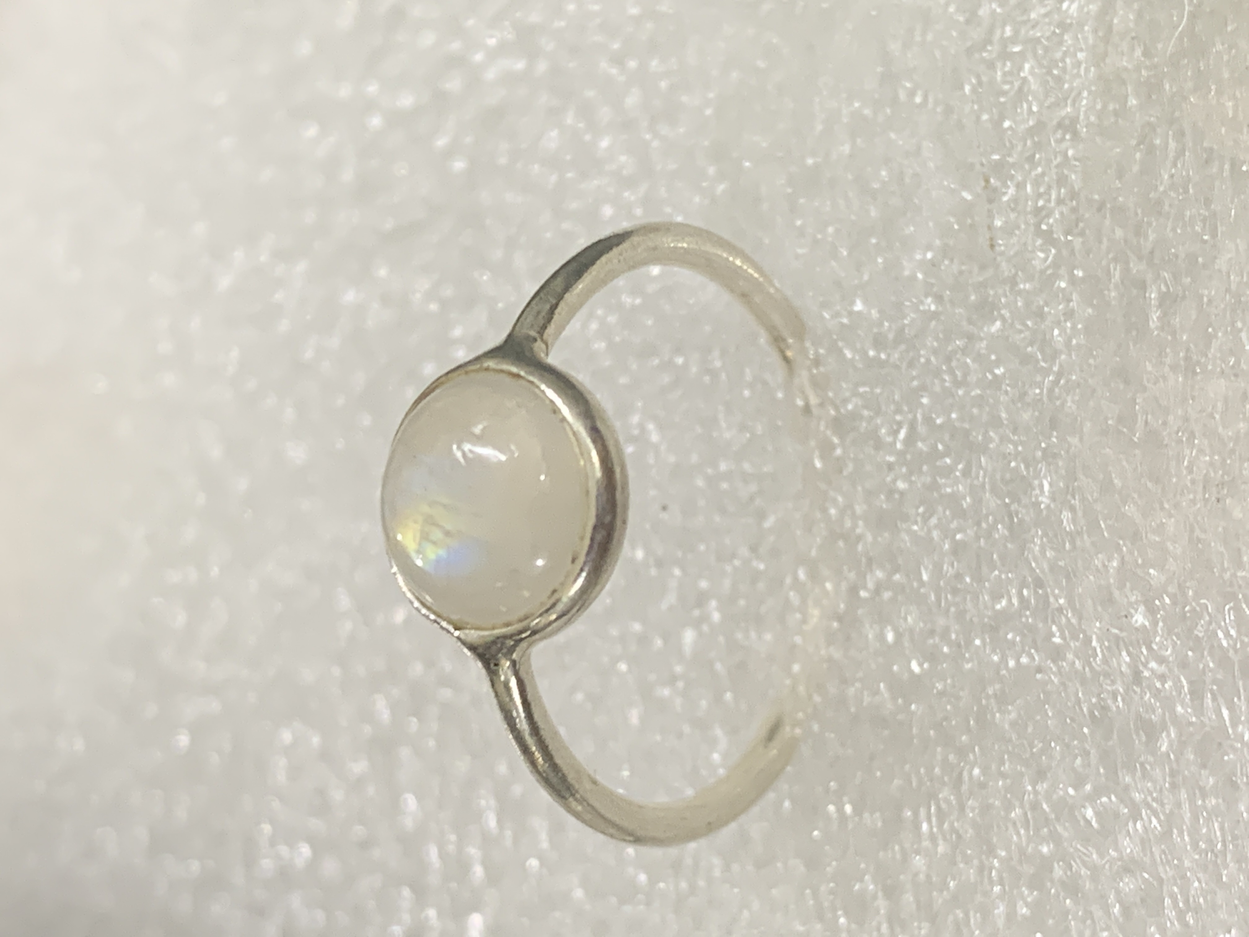 Rainbow Moonstone Silver Ring