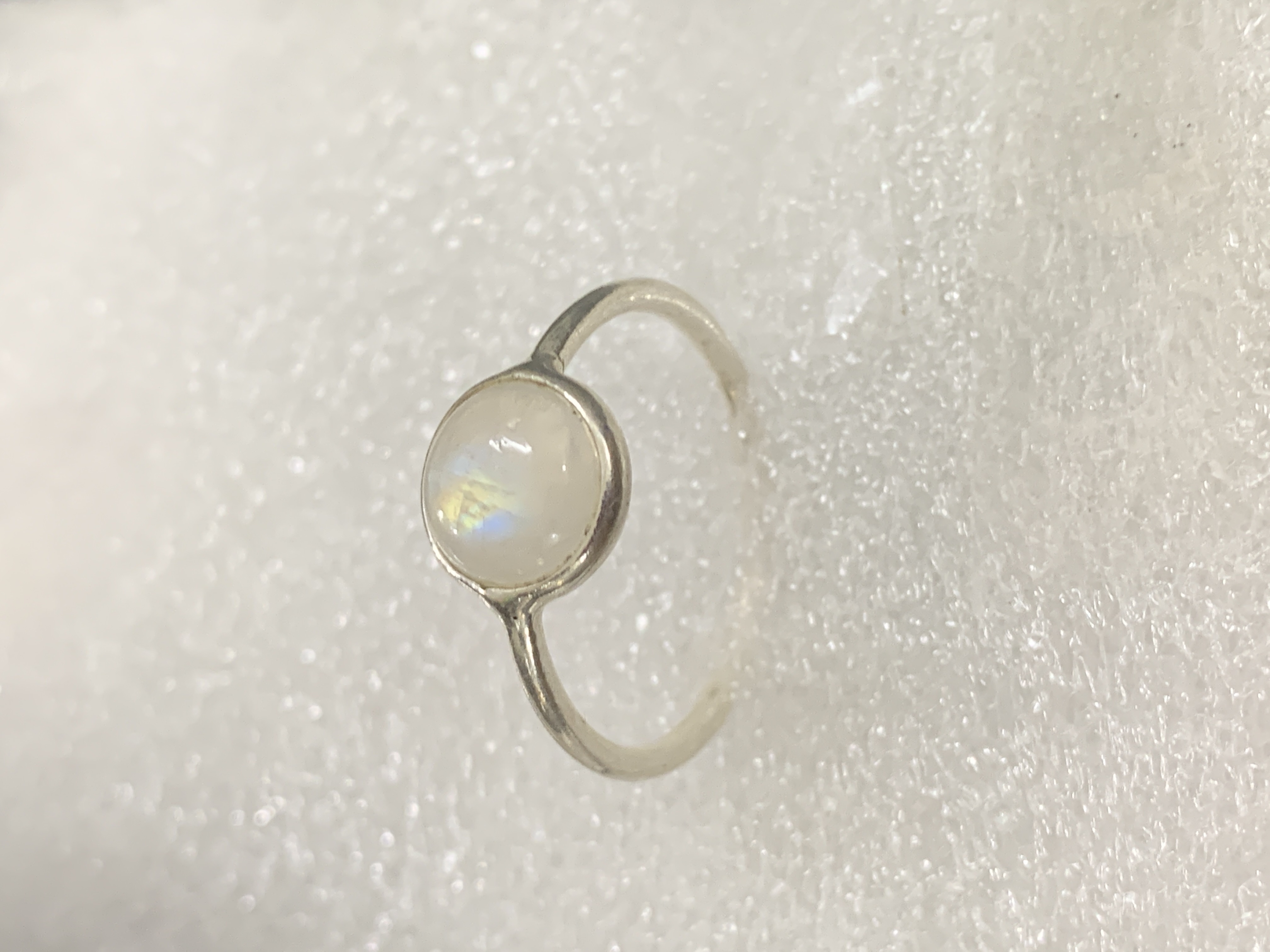 Rainbow Moonstone Silver Ring
