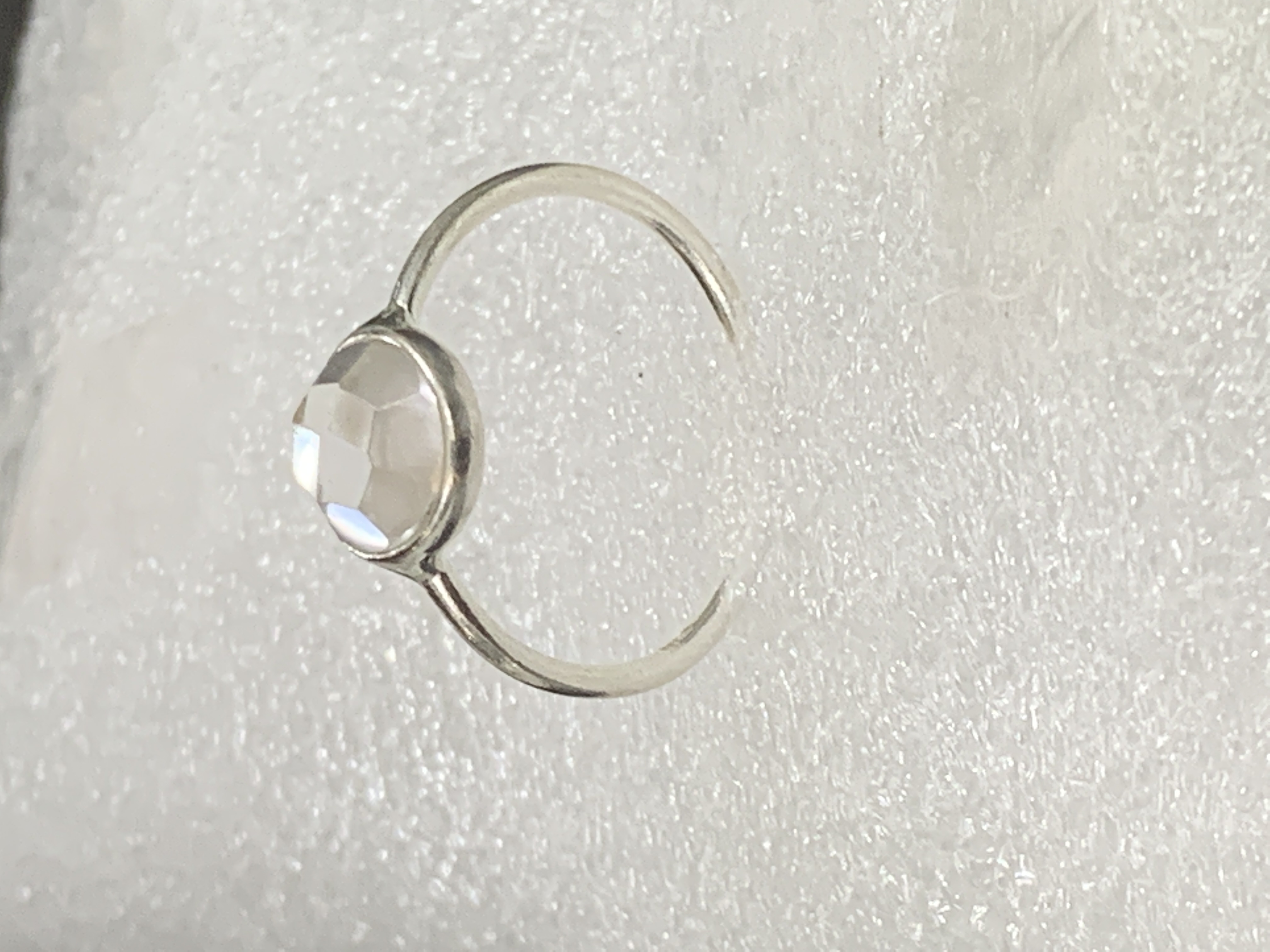 Clear Quartz Silver Ring