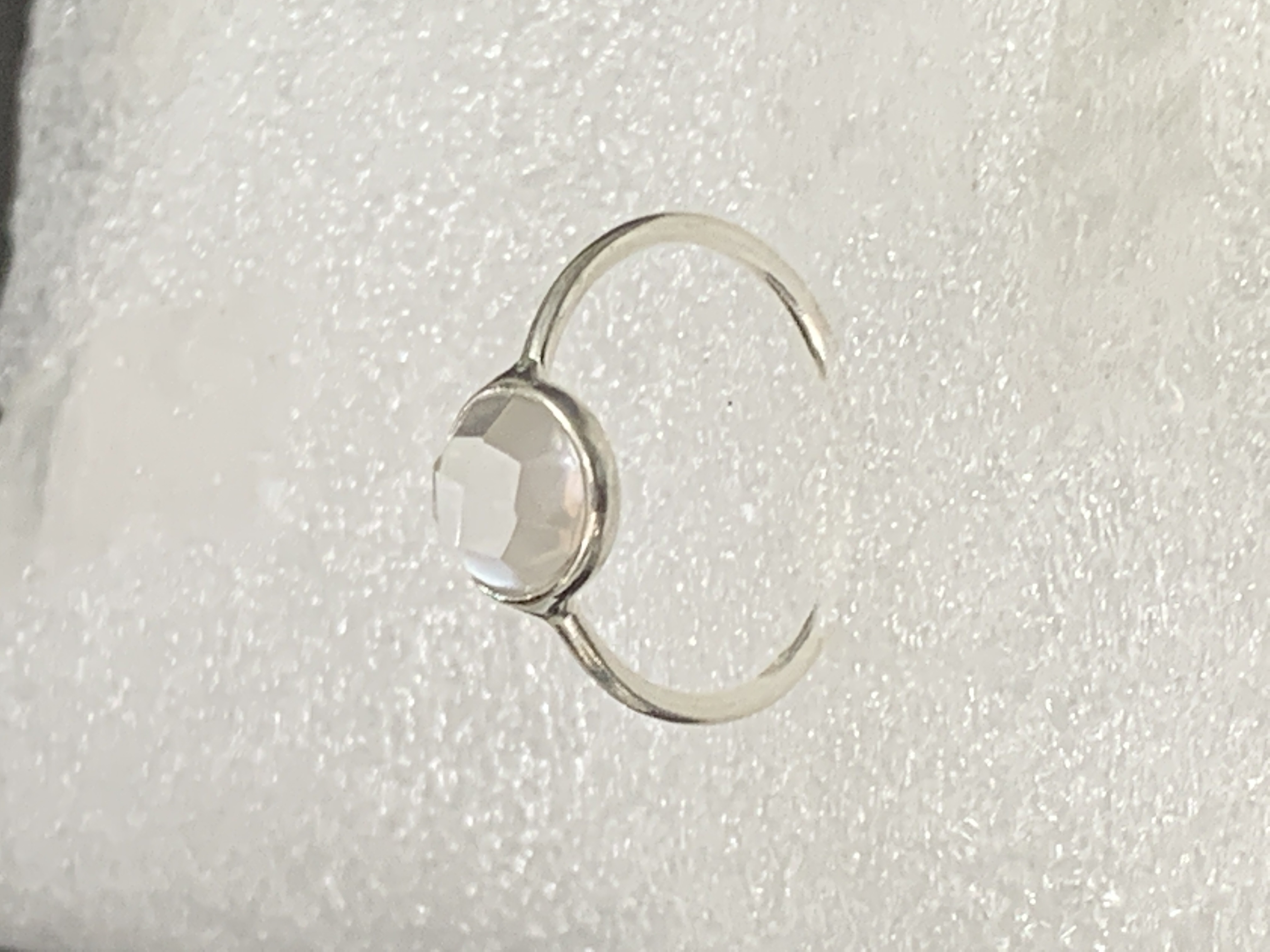 Clear Quartz Silver Ring